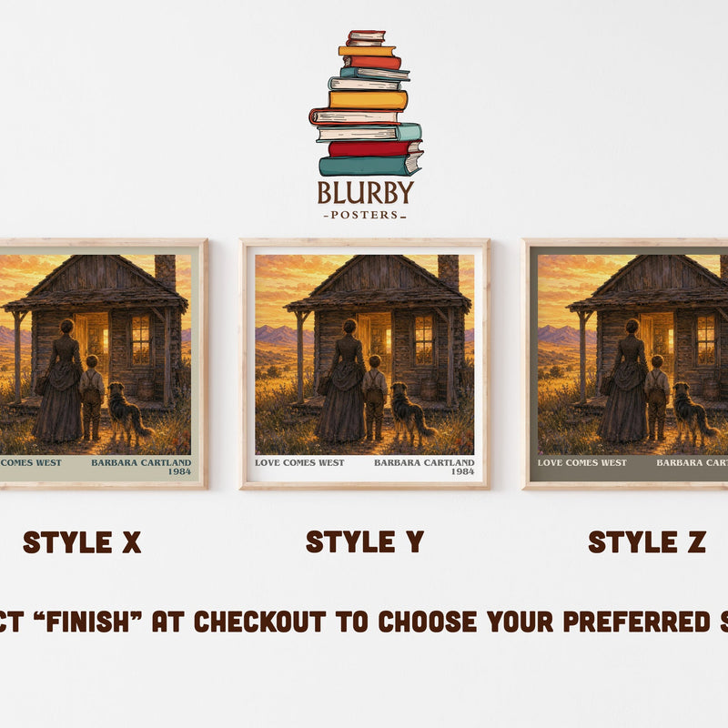 Love Comes West literary print in frame leaning in hallway – romance wall art