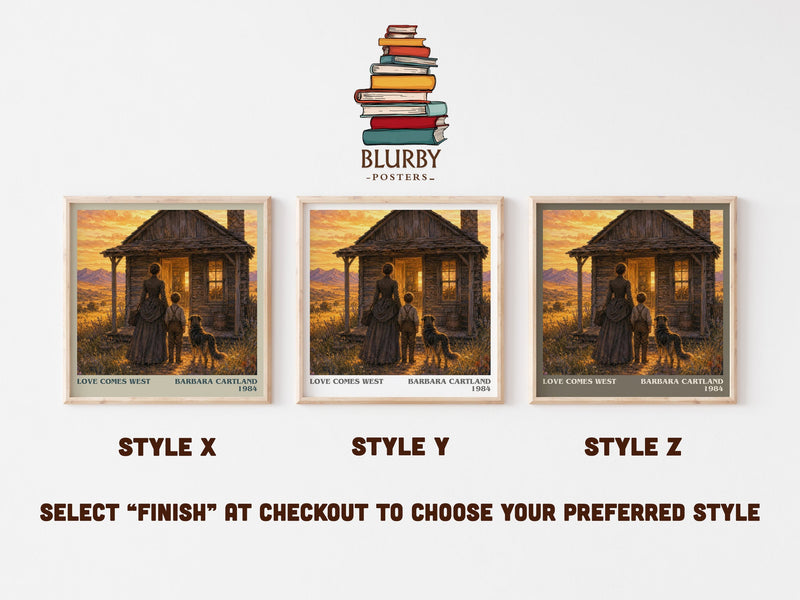 Love Comes West literary print in frame leaning in hallway – romance wall art