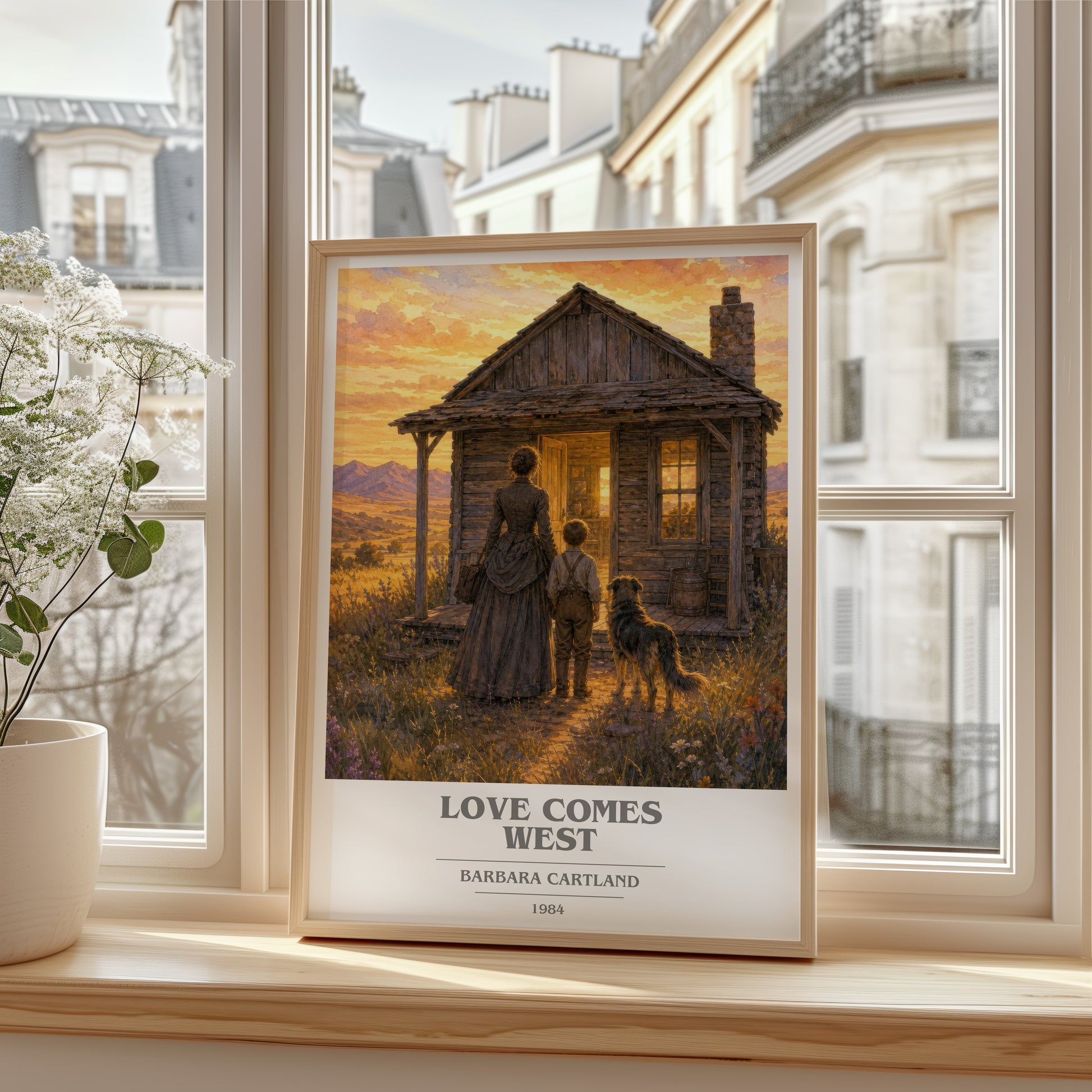 Love Comes West book cover poster colour and style options – Barbara Cartland book art