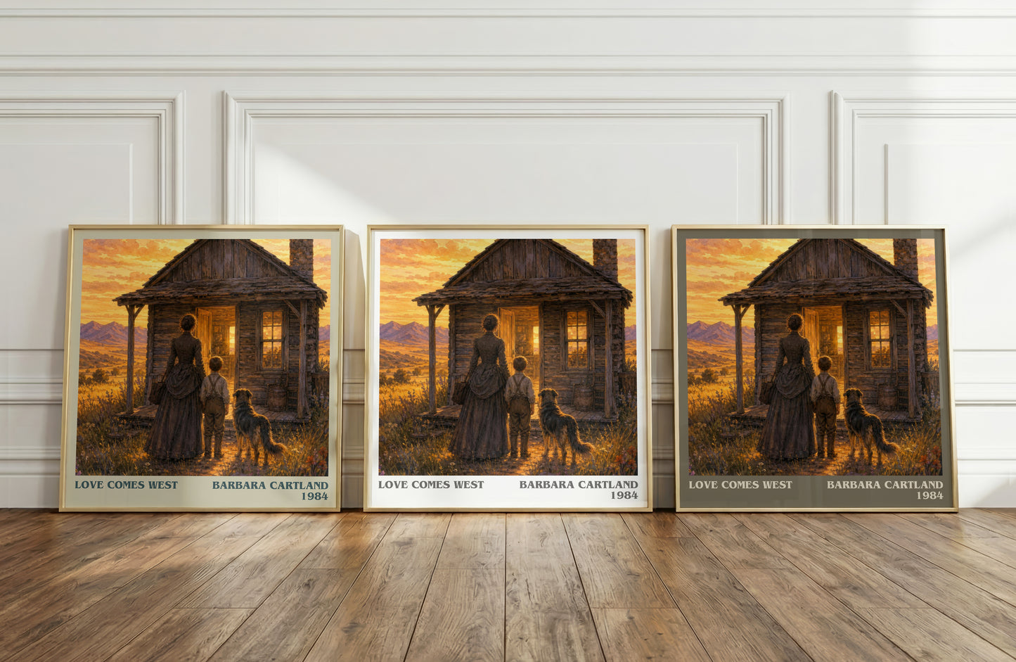 Love Comes West literary art print colour and style options – Barbara Cartland book art