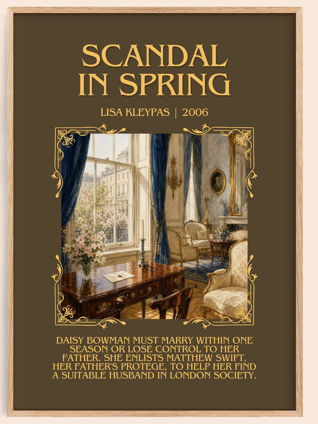 Scandal in Spring Minimalist Book Poster by Lisa Kleypas – book poster