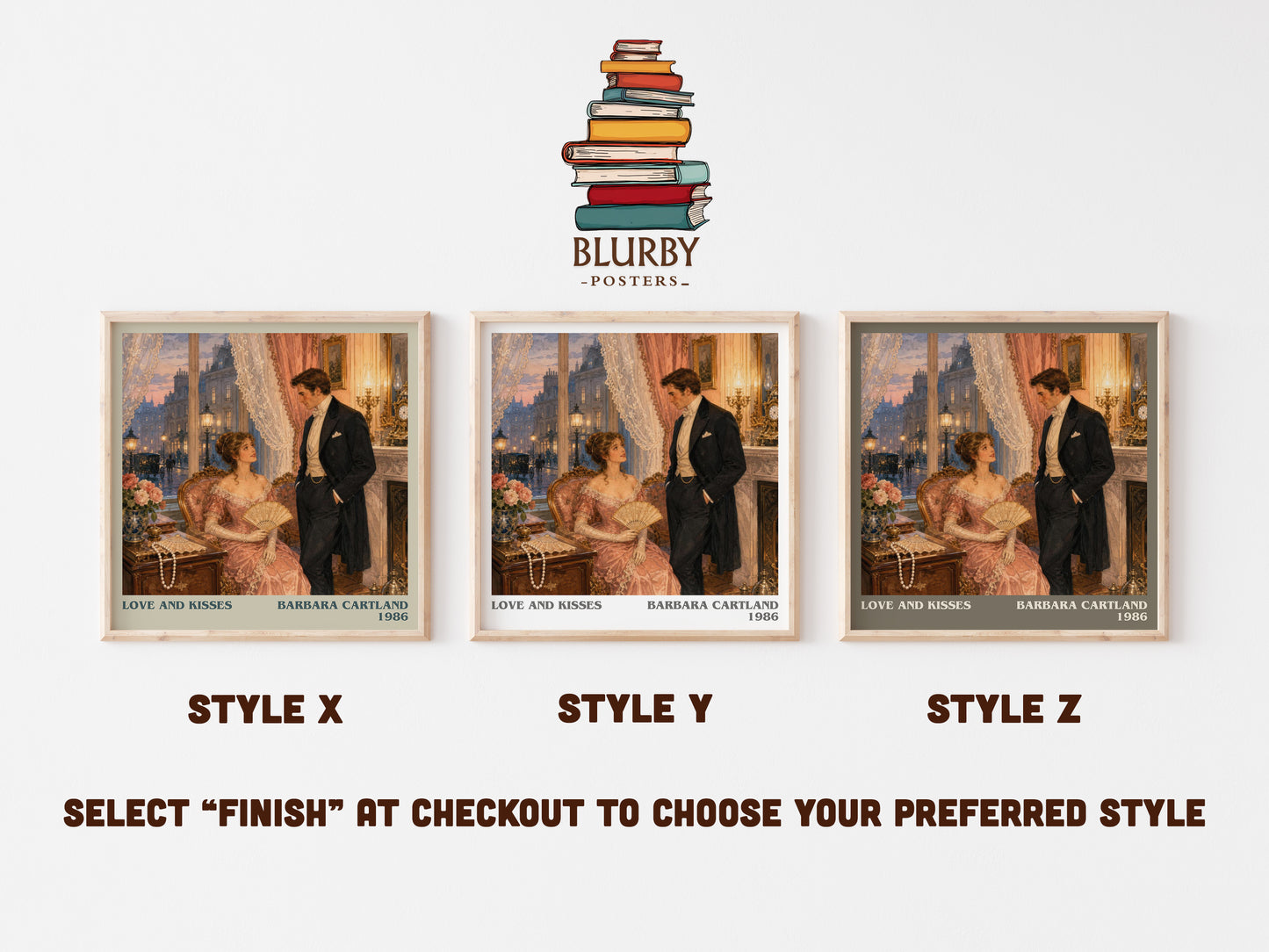 Love And Kisses literary print in frame leaning in hallway – romance wall art