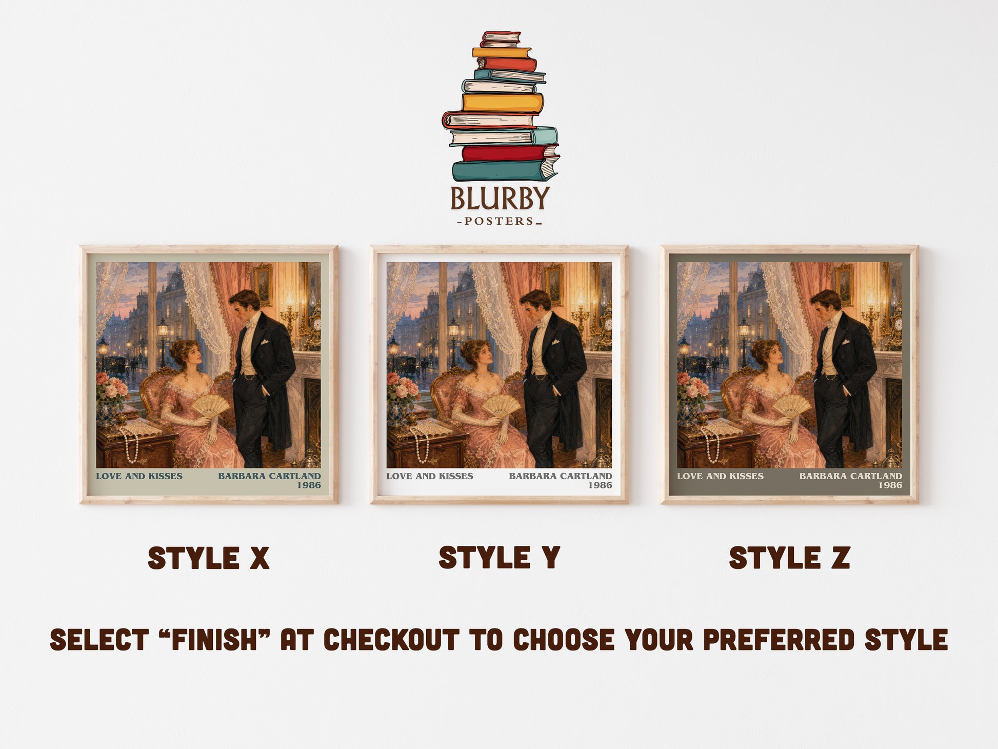 Love And Kisses literary print in frame leaning in hallway – romance wall art