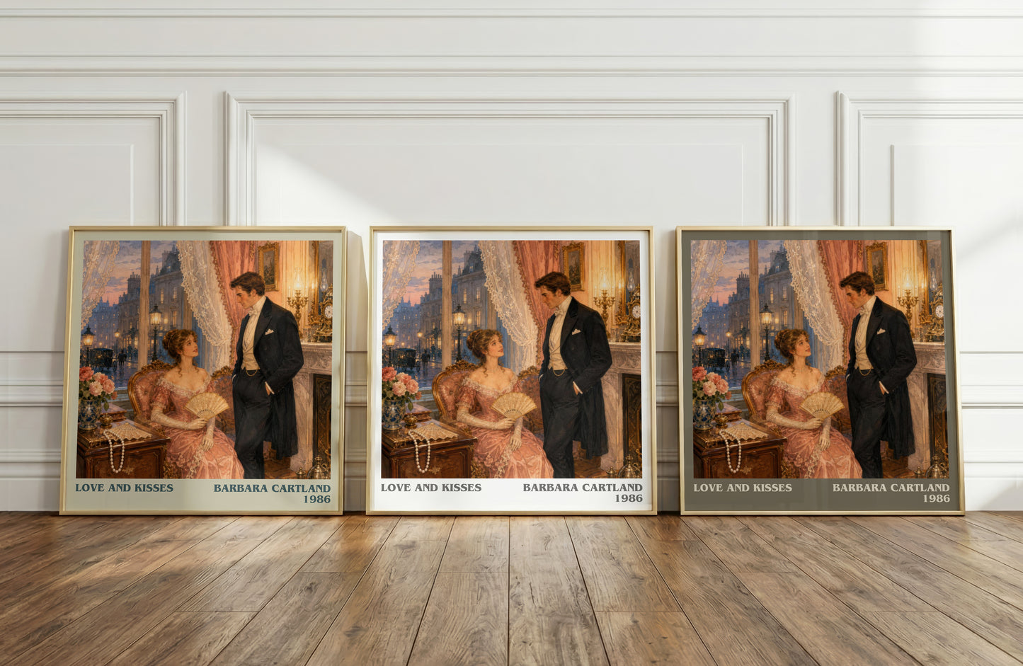 Love And Kisses literary art print colour and style options – Barbara Cartland book art