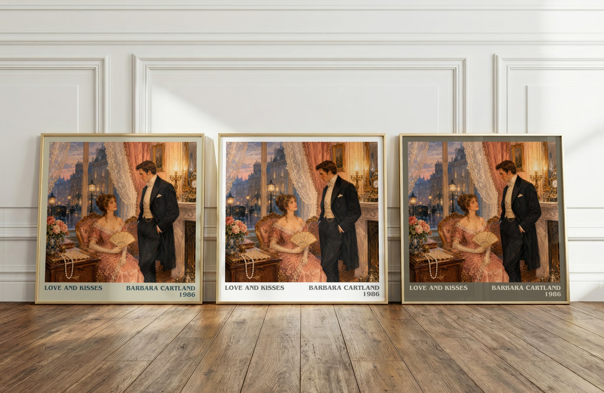 Love And Kisses literary art print colour and style options – Barbara Cartland book art