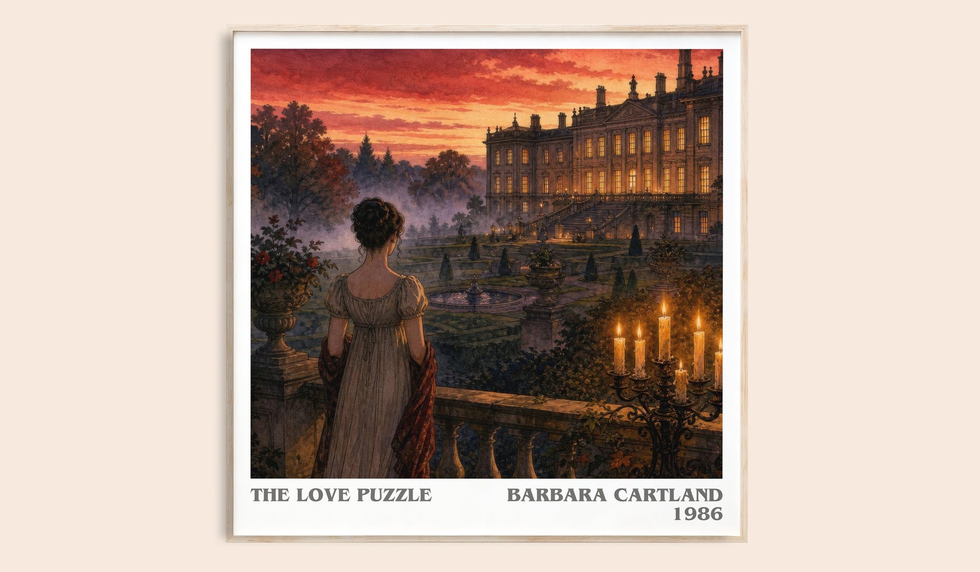 The Love Puzzle literary book poster by Barbara Cartland – framed literary art print