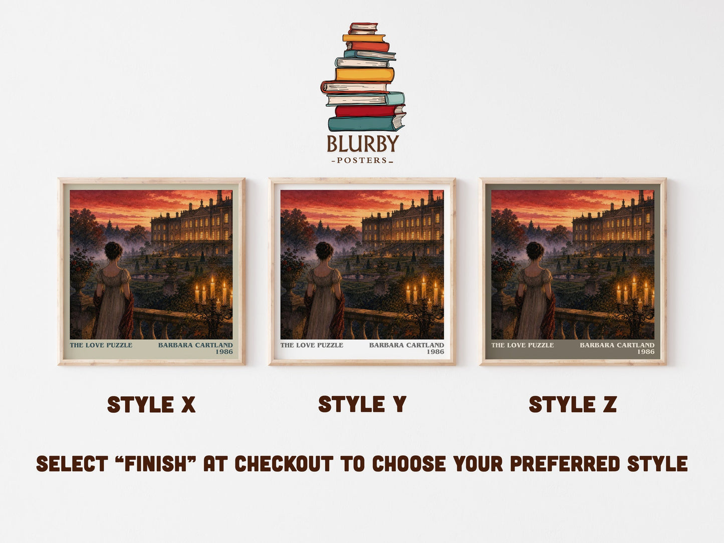 The Love Puzzle literary print in frame leaning in hallway – romance wall art