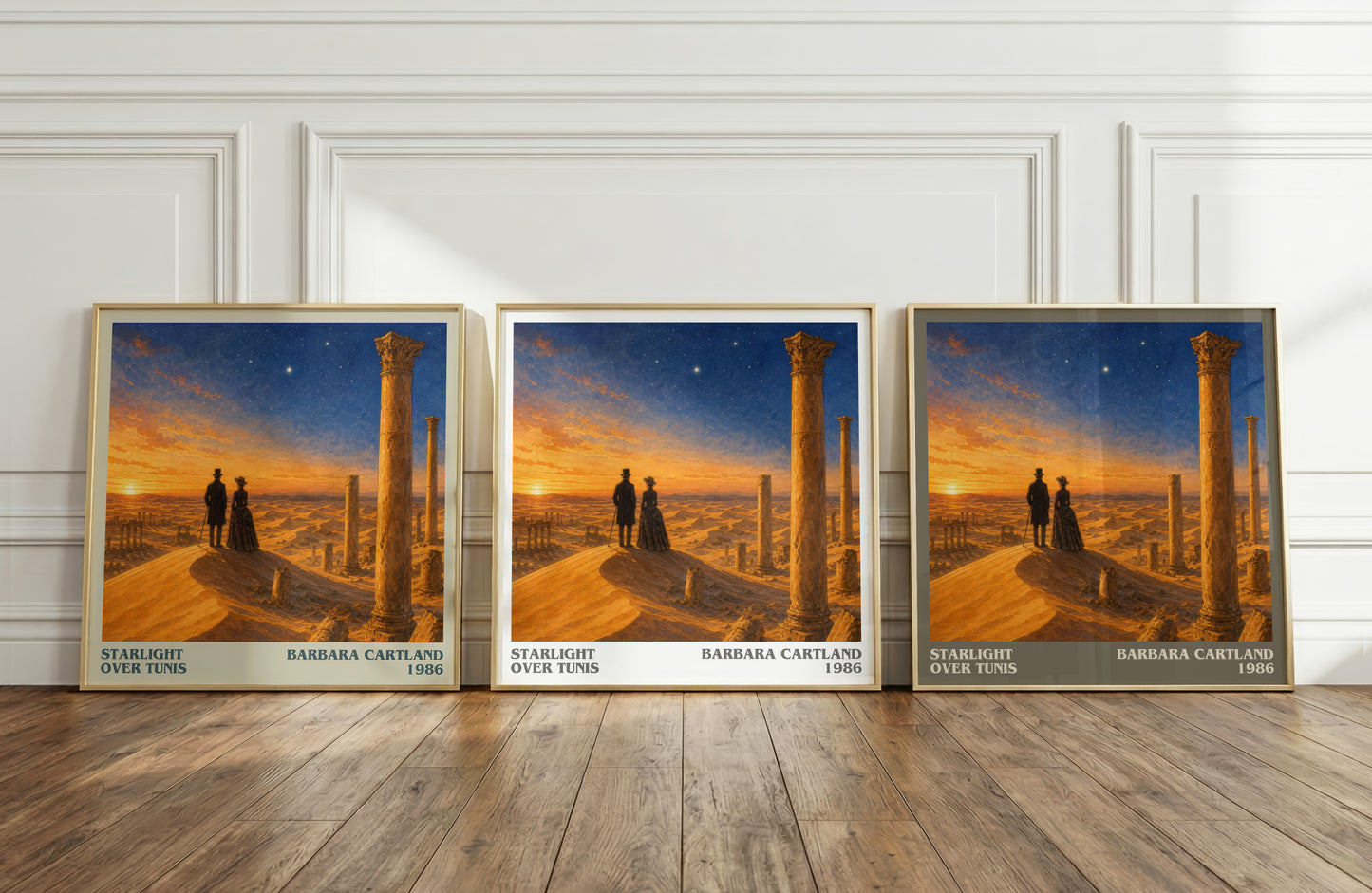 Starlight Over Tunis literary art print colour and style options – Barbara Cartland book art