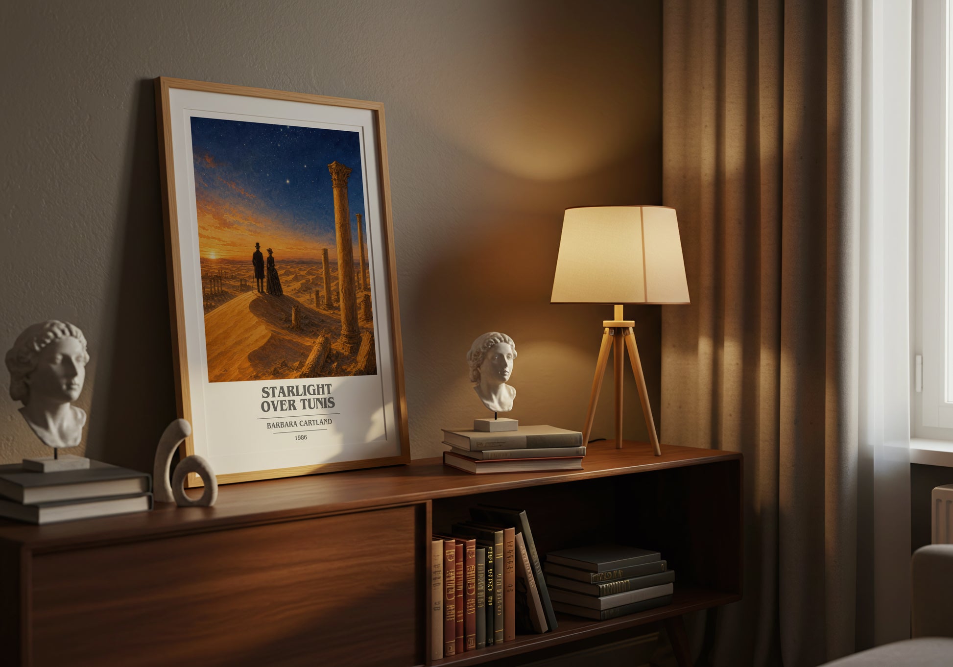 Starlight Over Tunis book cover book poster framed on wall – romance wall art
