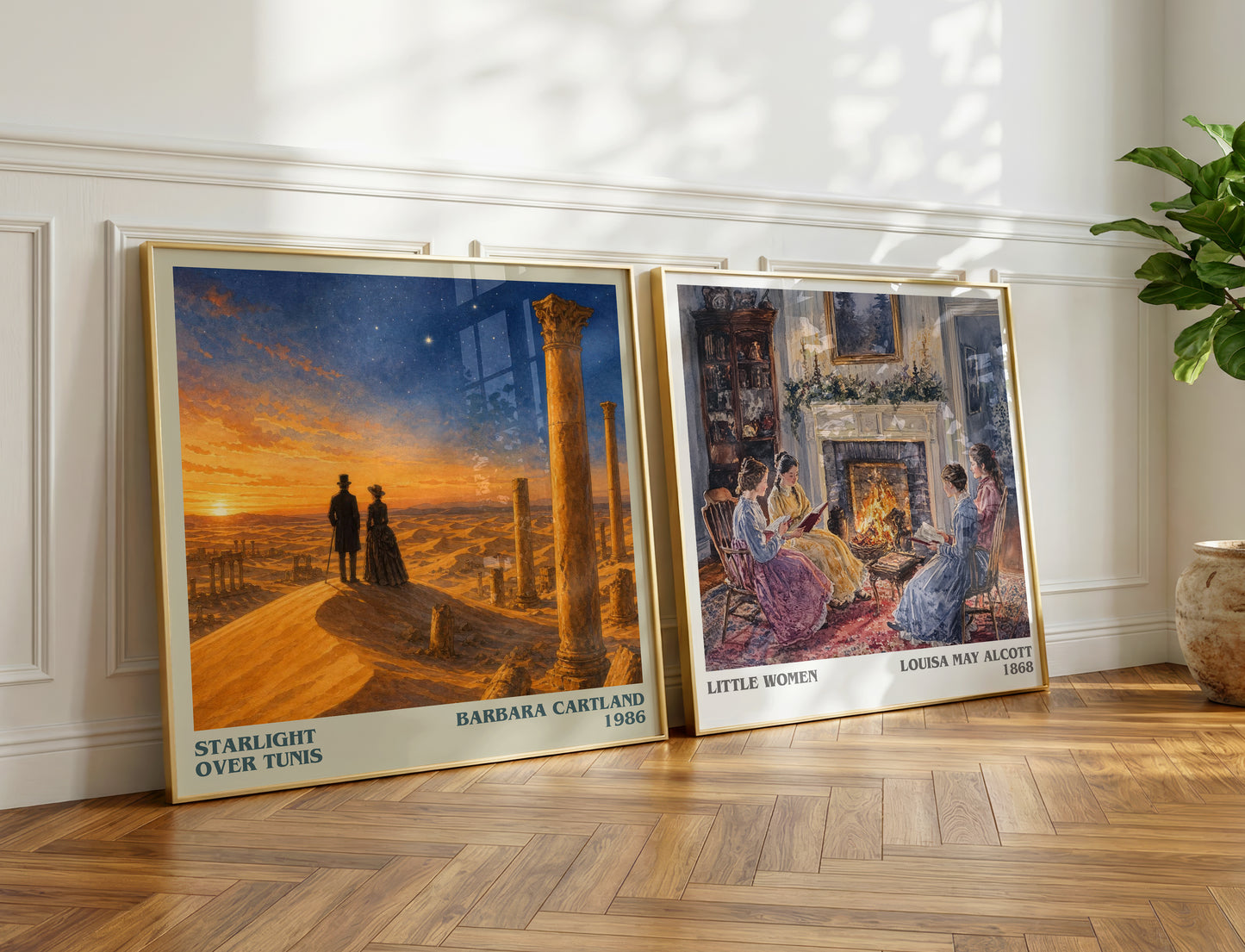 Starlight Over Tunis literary print on bookshelf – Barbara Cartland fan gift
