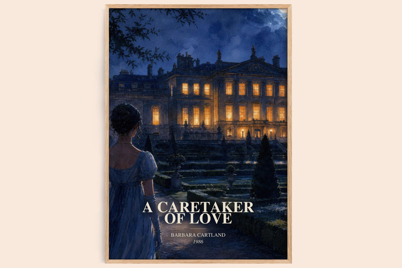 A Caretaker Of Love watercolour book poster by Barbara Cartland – framed literary art print