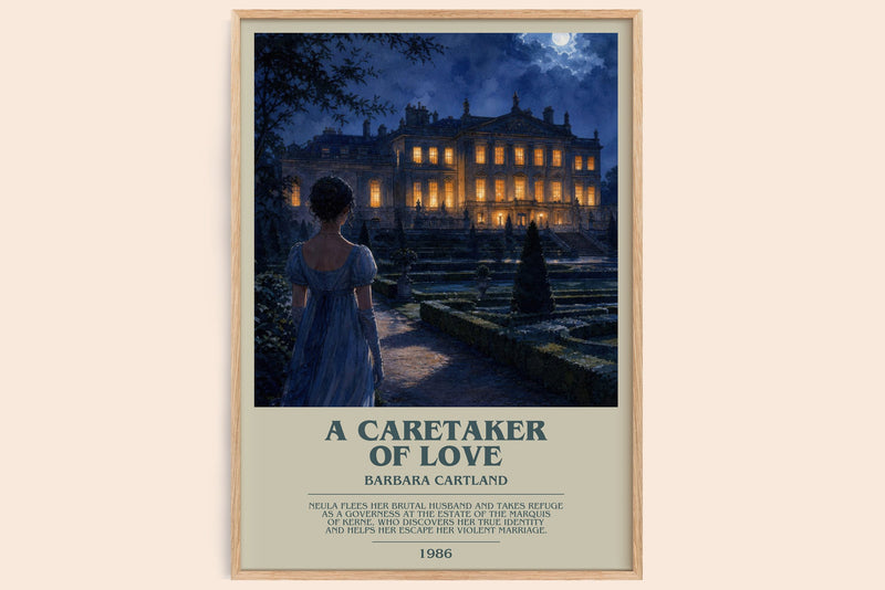 A Caretaker Of Love bookish book poster by Barbara Cartland – framed literary art print
