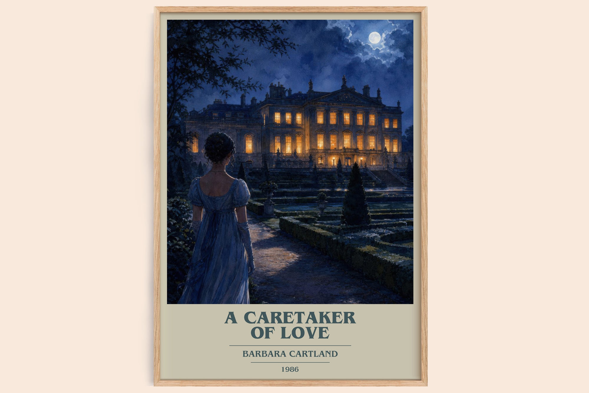 A Caretaker Of Love book cover book poster by Barbara Cartland – framed literary art print