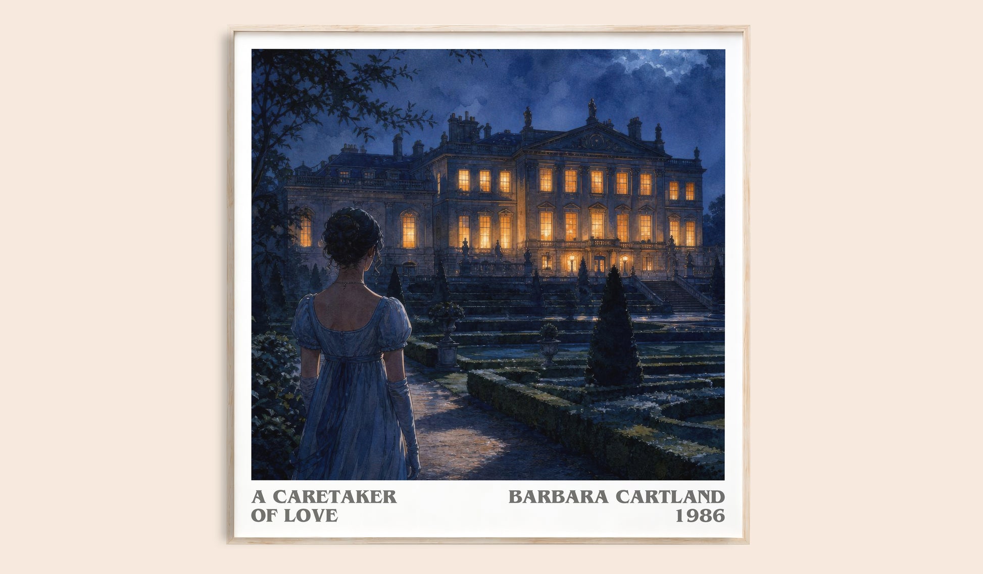 A Caretaker Of Love literary book poster by Barbara Cartland – framed literary art print