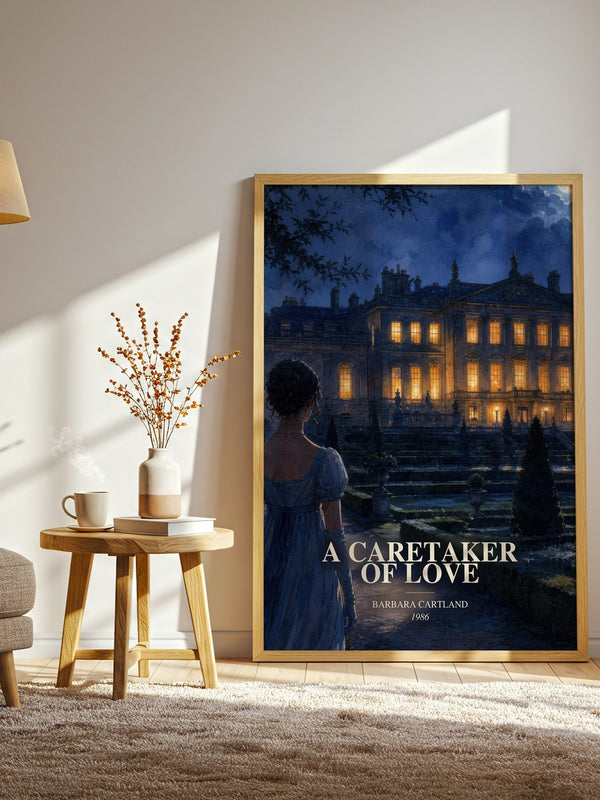 A Caretaker Of Love watercolour print in frame leaning in hallway – romance wall art