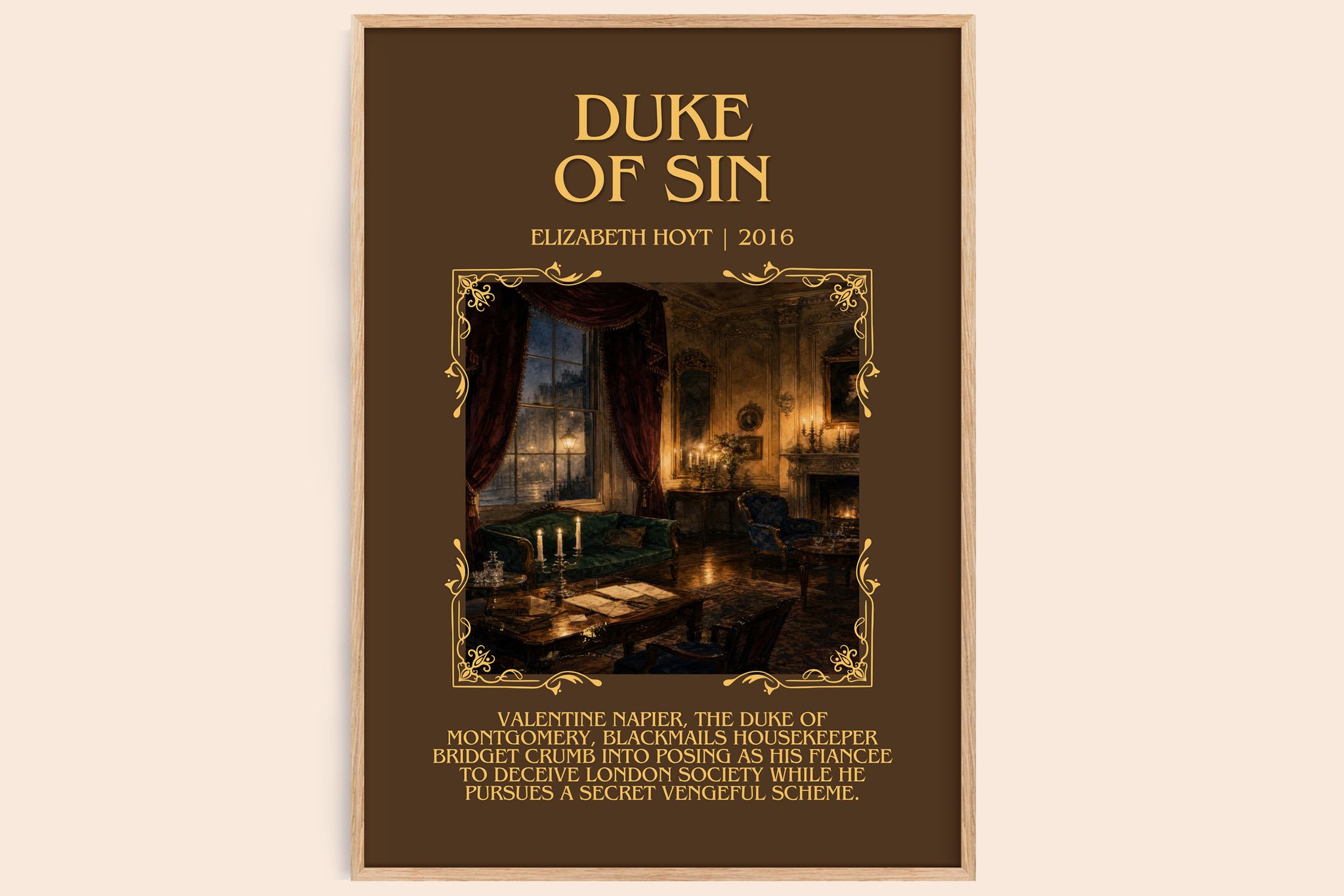 Duke of Sin Minimalist Book Poster by Elizabeth Hoyt