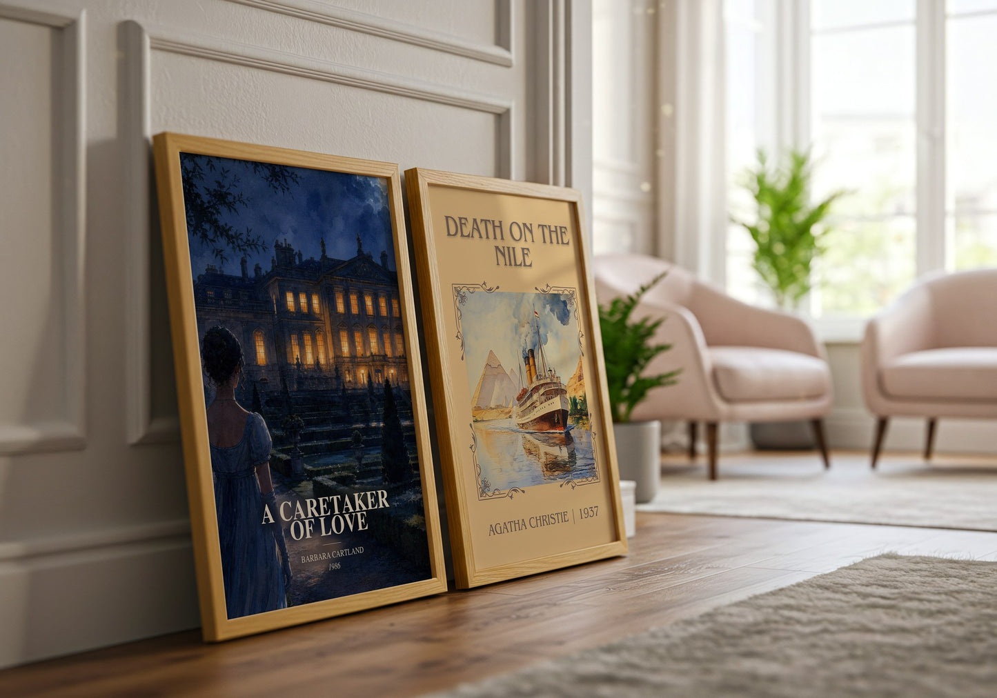 A Caretaker Of Love watercolour print framed by window – literary home decor