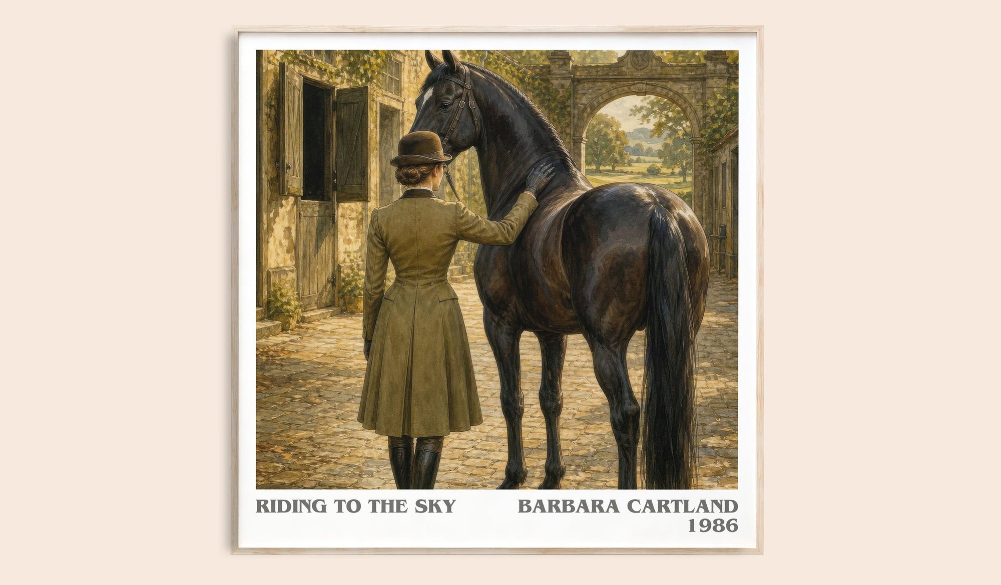 Riding To The Sky literary book poster by Barbara Cartland – framed literary art print