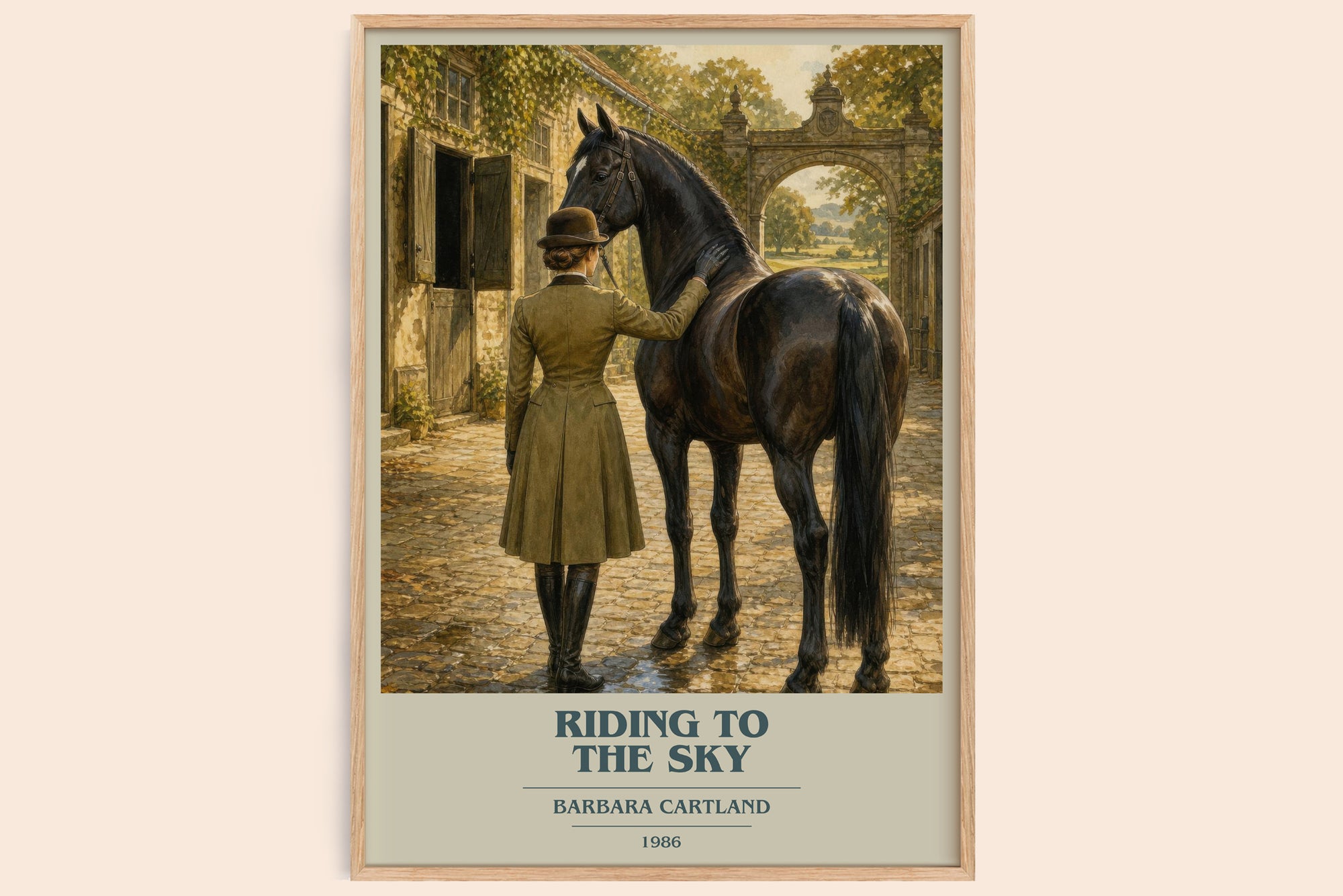 Riding To The Sky book cover book poster by Barbara Cartland – framed literary art print