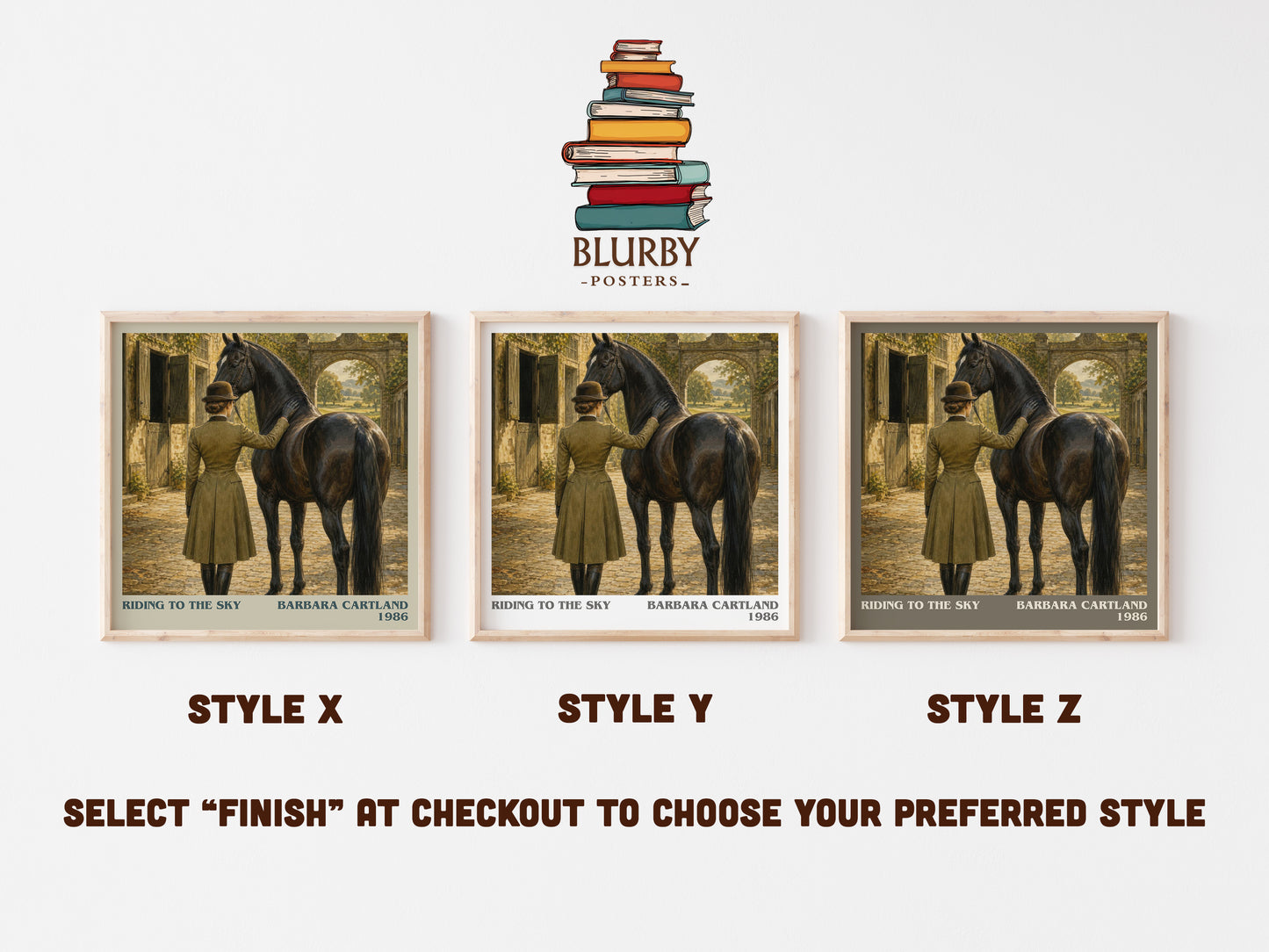 Riding To The Sky literary print in frame leaning in hallway – romance wall art