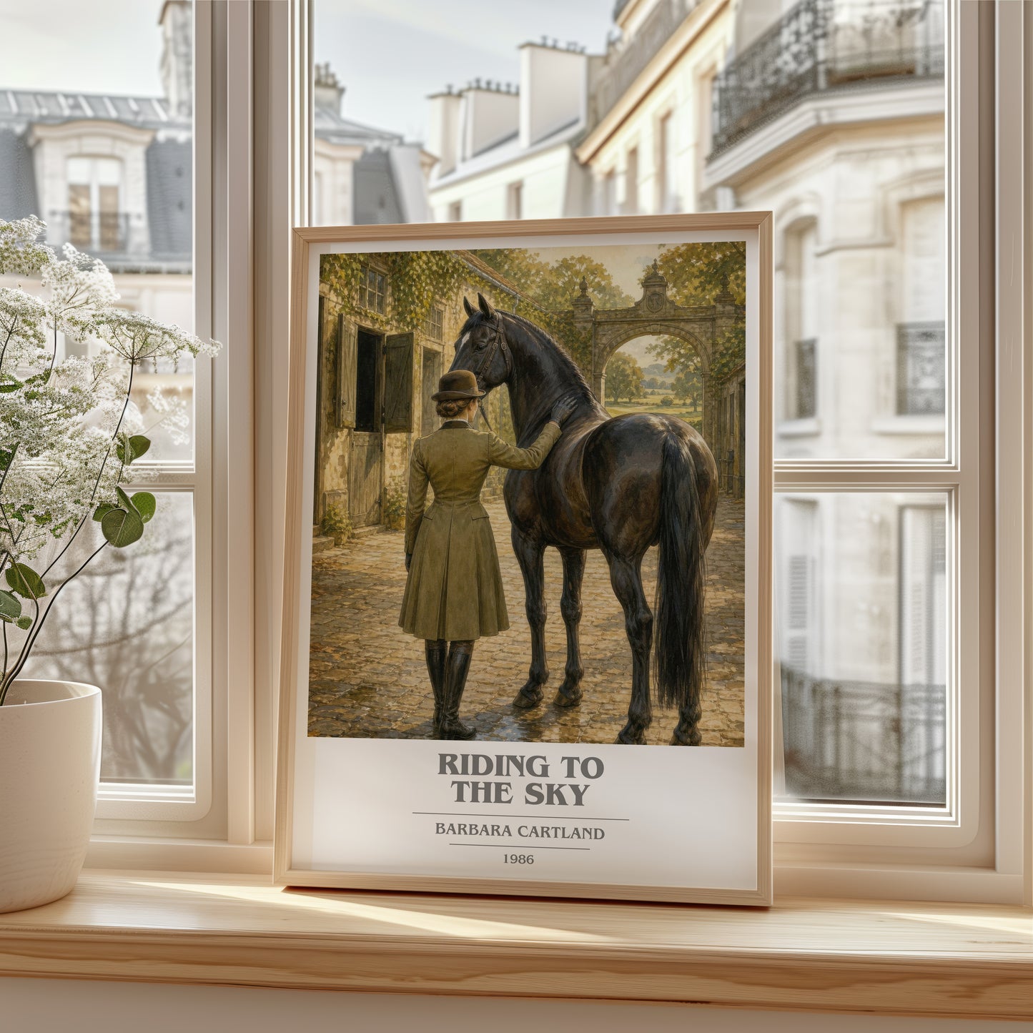 Riding To The Sky book cover poster colour and style options – Barbara Cartland book art