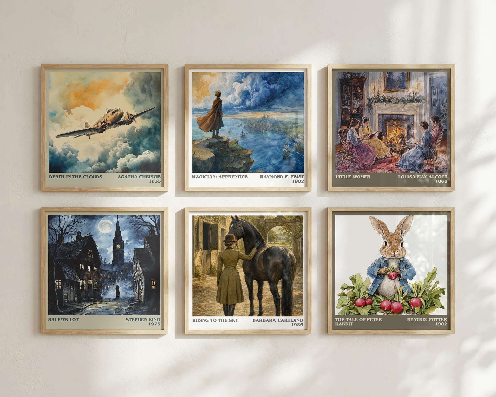 Riding To The Sky literary print framed by window – literary home decor