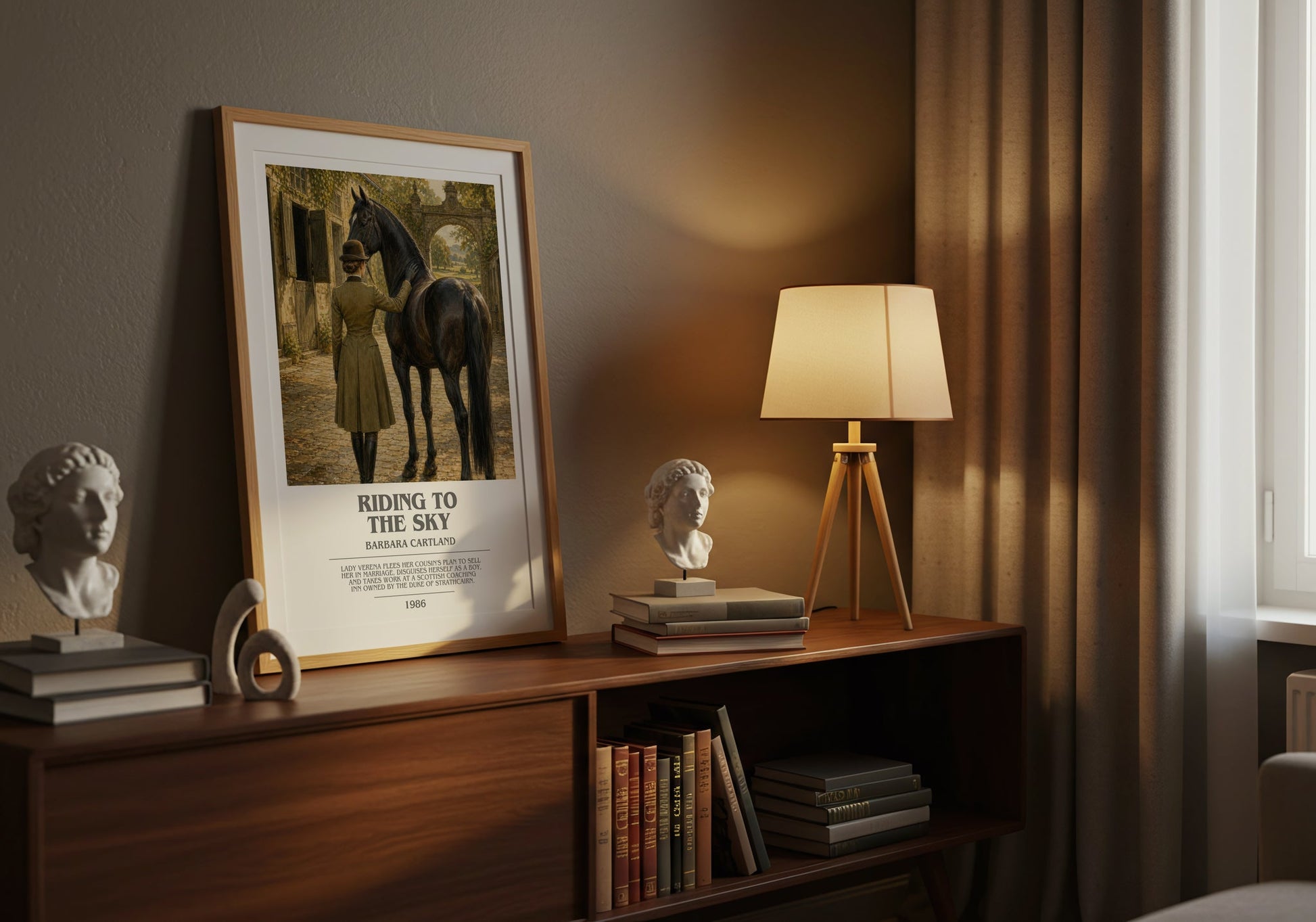 Riding To The Sky bookish book poster framed on wall – romance wall art