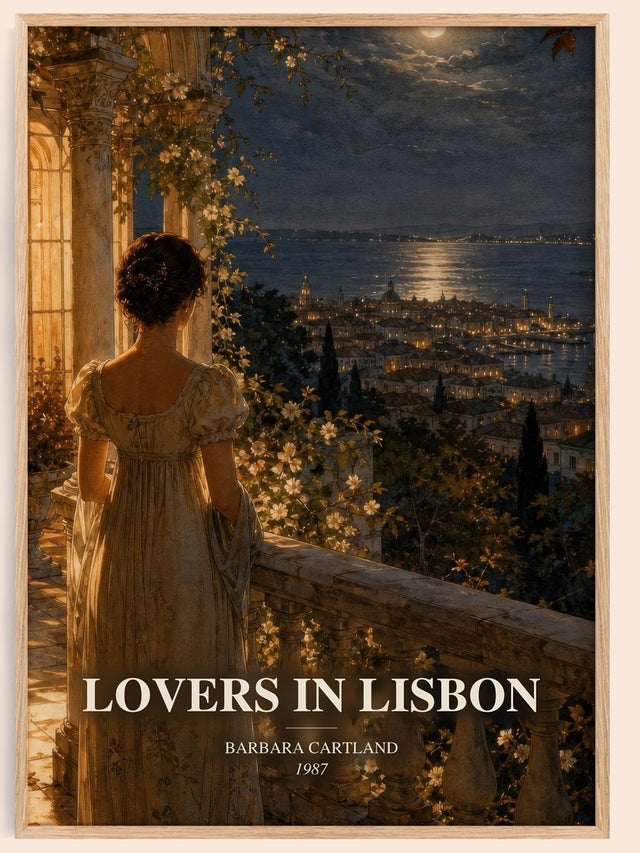 Lovers In Lisbon Book Watercolour Illustration by Barbara Cartland