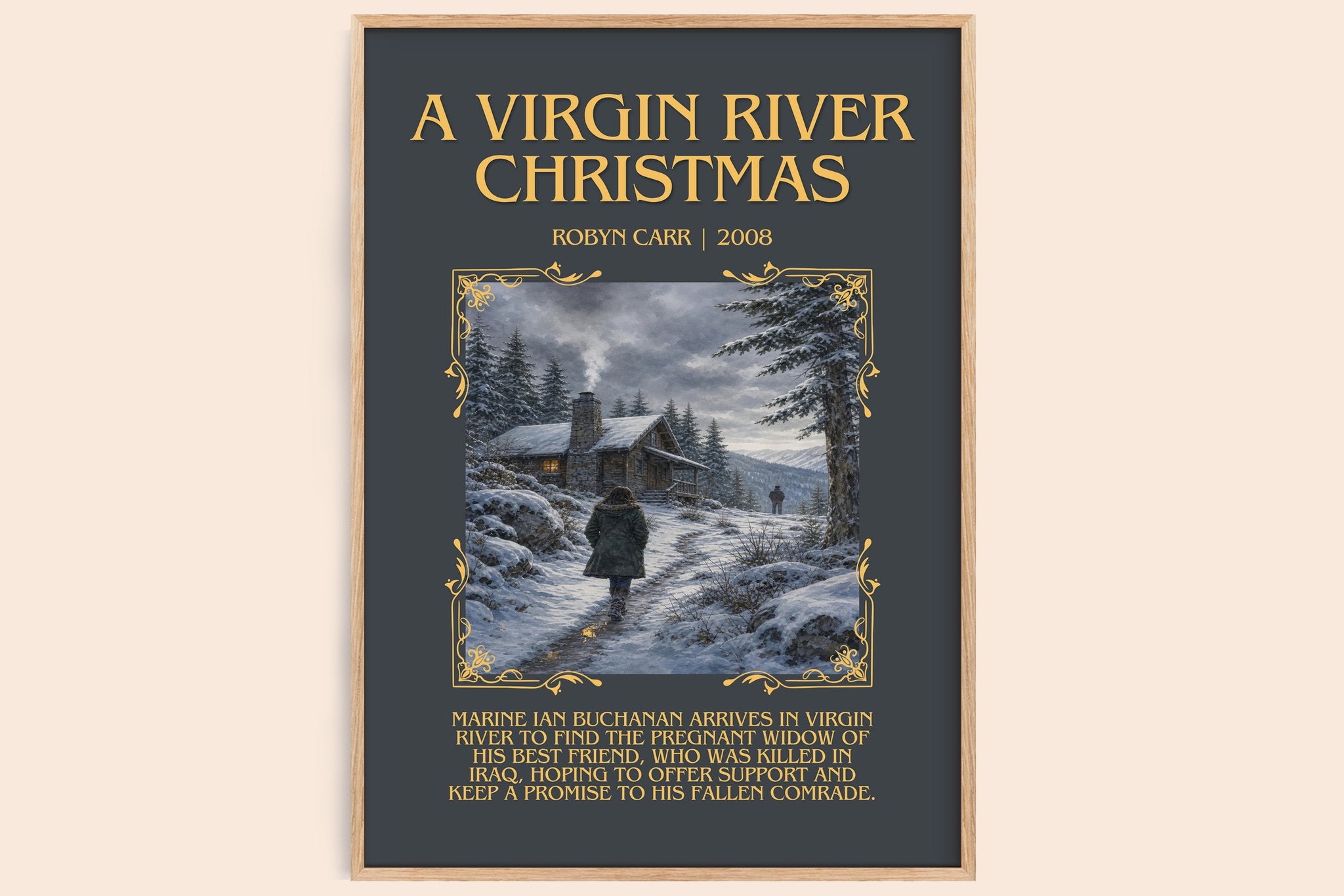 A Virgin River Christmas Minimalist Book Poster by Robyn Carr