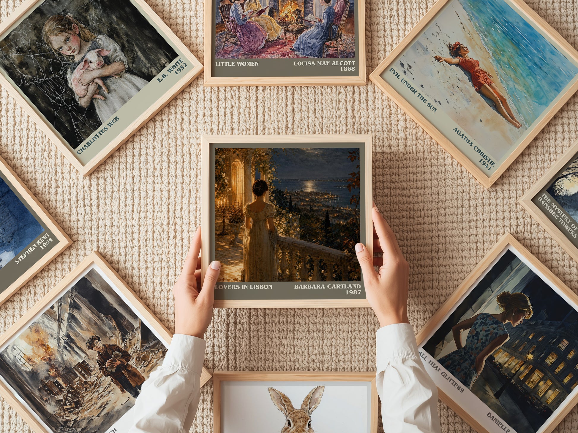Lovers In Lisbon literary book poster framed on wall – romance wall art