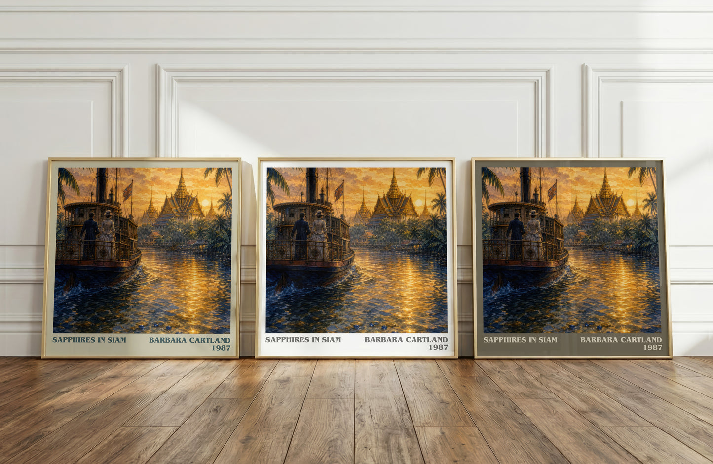 Sapphires In Siam literary art print colour and style options – Barbara Cartland book art