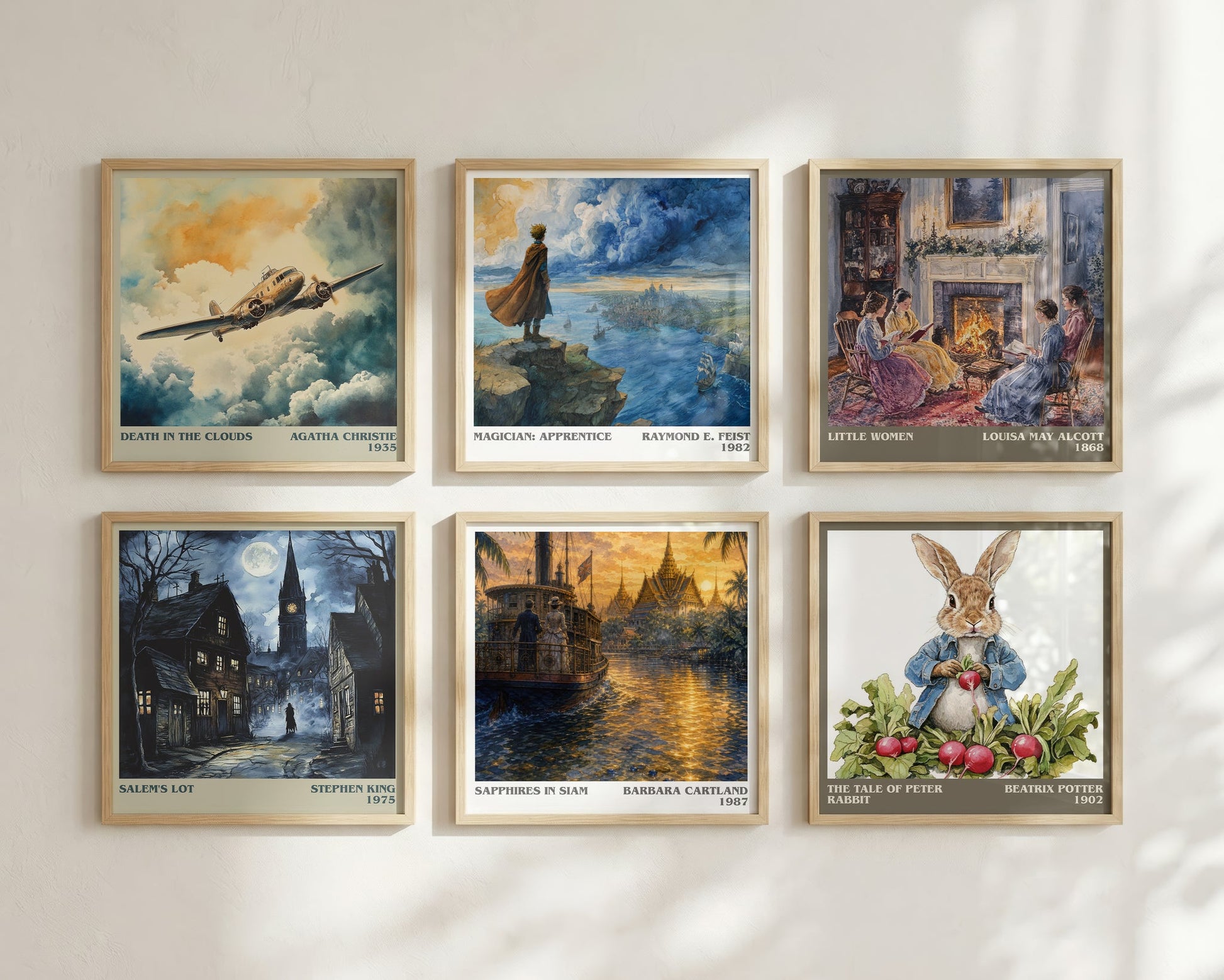Sapphires In Siam literary print framed by window – literary home decor