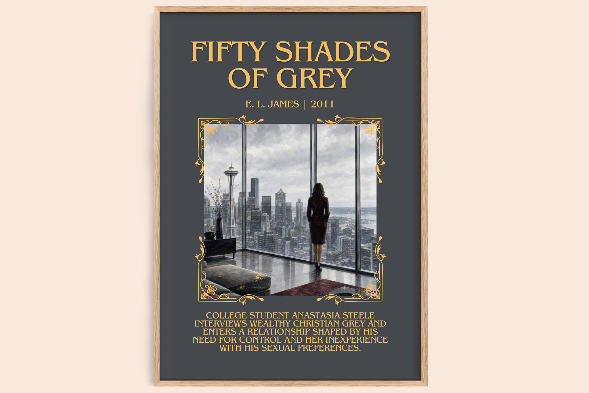 Fifty Shades of Grey Minimalist Book Poster by E. L. James