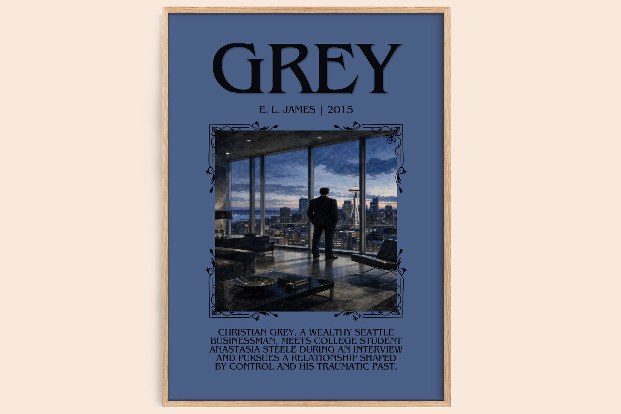Grey Minimalist Book Poster by E. L. James