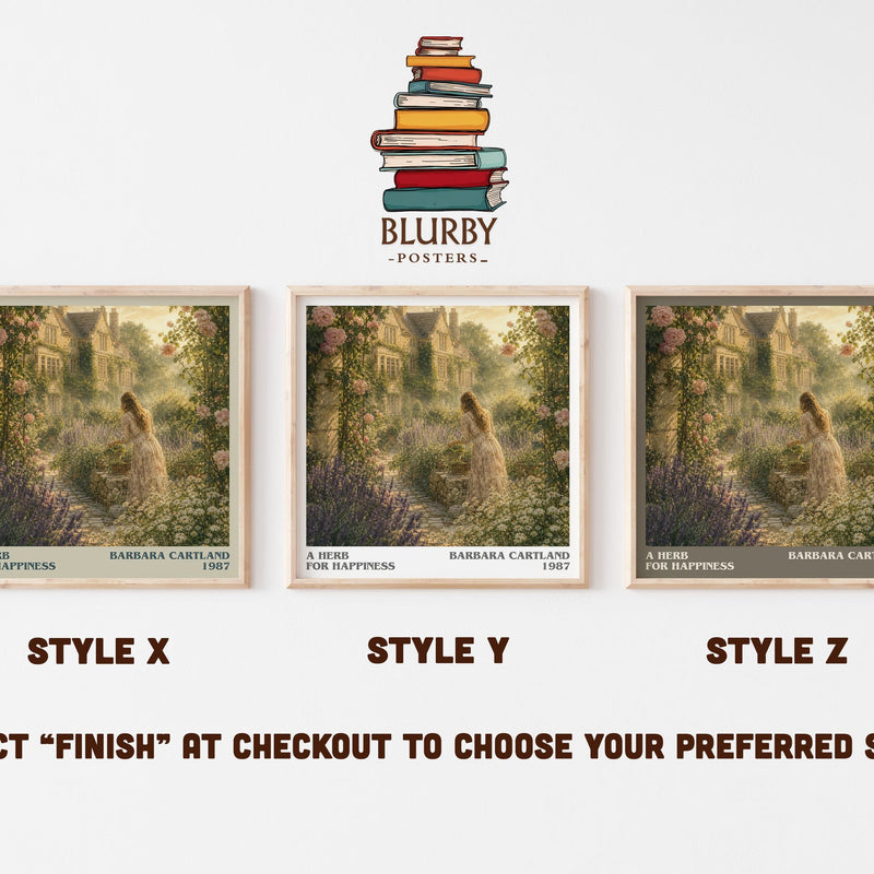 A Herb For Happiness literary print in frame leaning in hallway – romance wall art