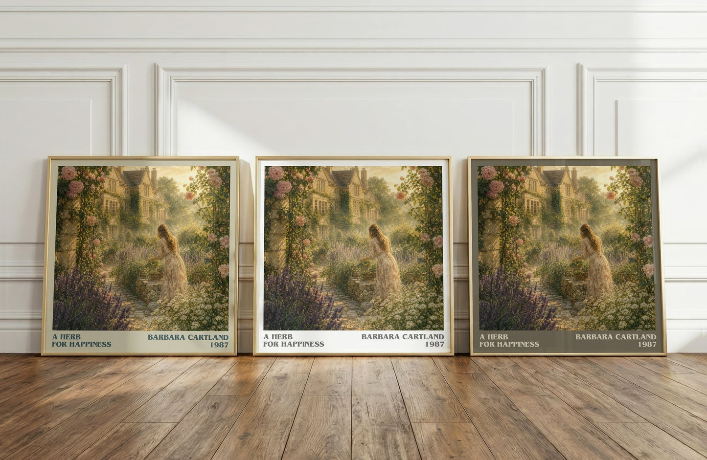 A Herb For Happiness literary art print colour and style options – Barbara Cartland book art