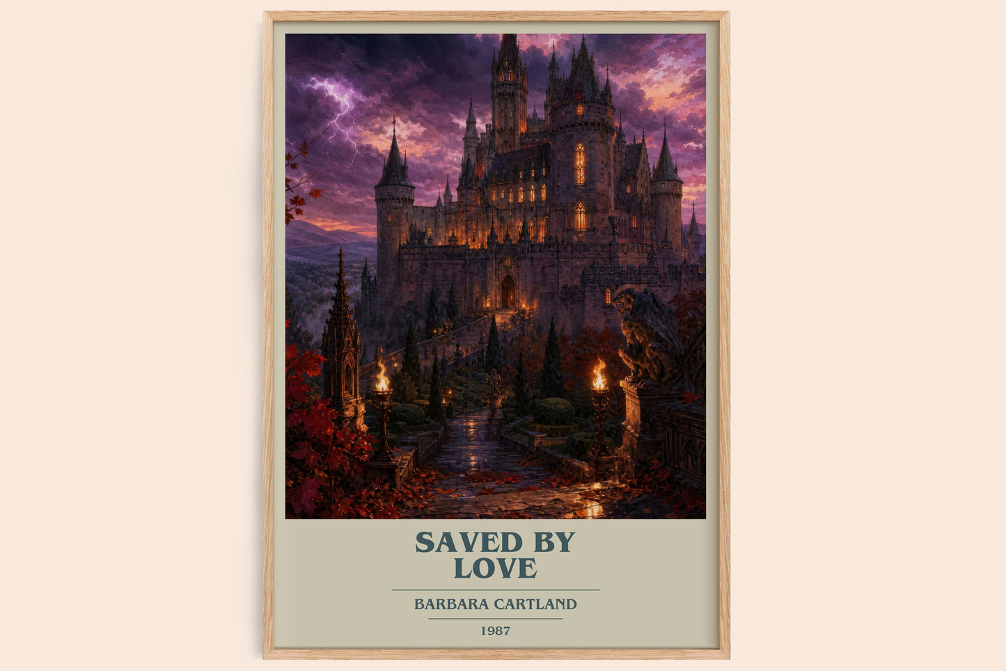 Saved By Love book cover book poster by Barbara Cartland – framed literary art print