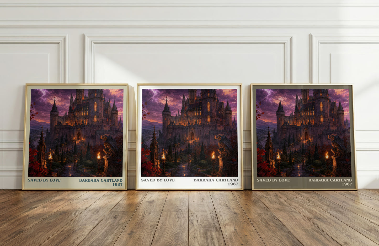 Saved By Love literary art print colour and style options – Barbara Cartland book art