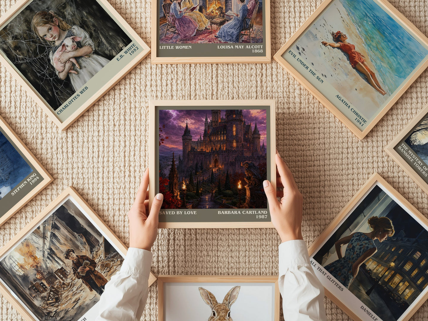 Saved By Love literary book poster framed on wall – romance wall art