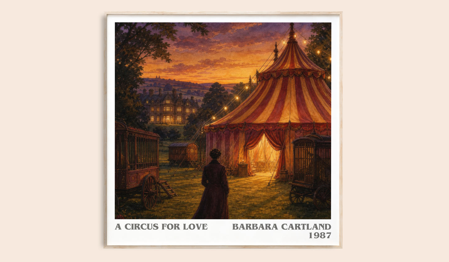 A Circus For Love literary book poster by Barbara Cartland – framed literary art print