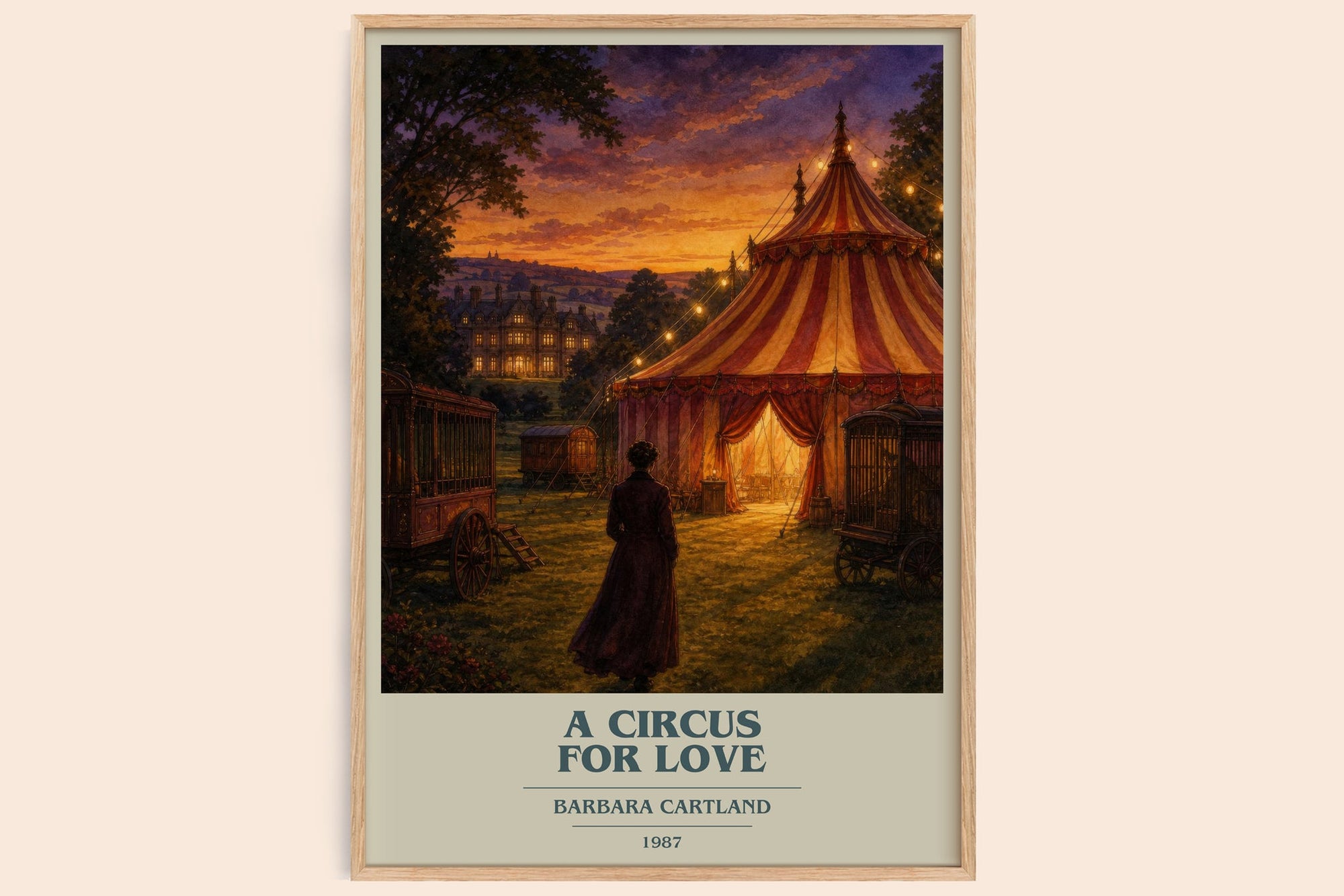 A Circus For Love book cover book poster by Barbara Cartland – framed literary art print