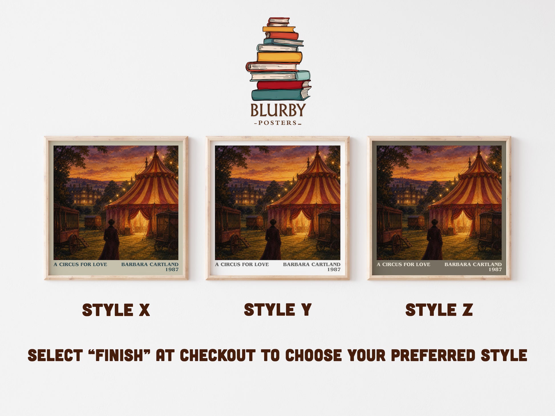 A Circus For Love literary print in frame leaning in hallway – romance wall art