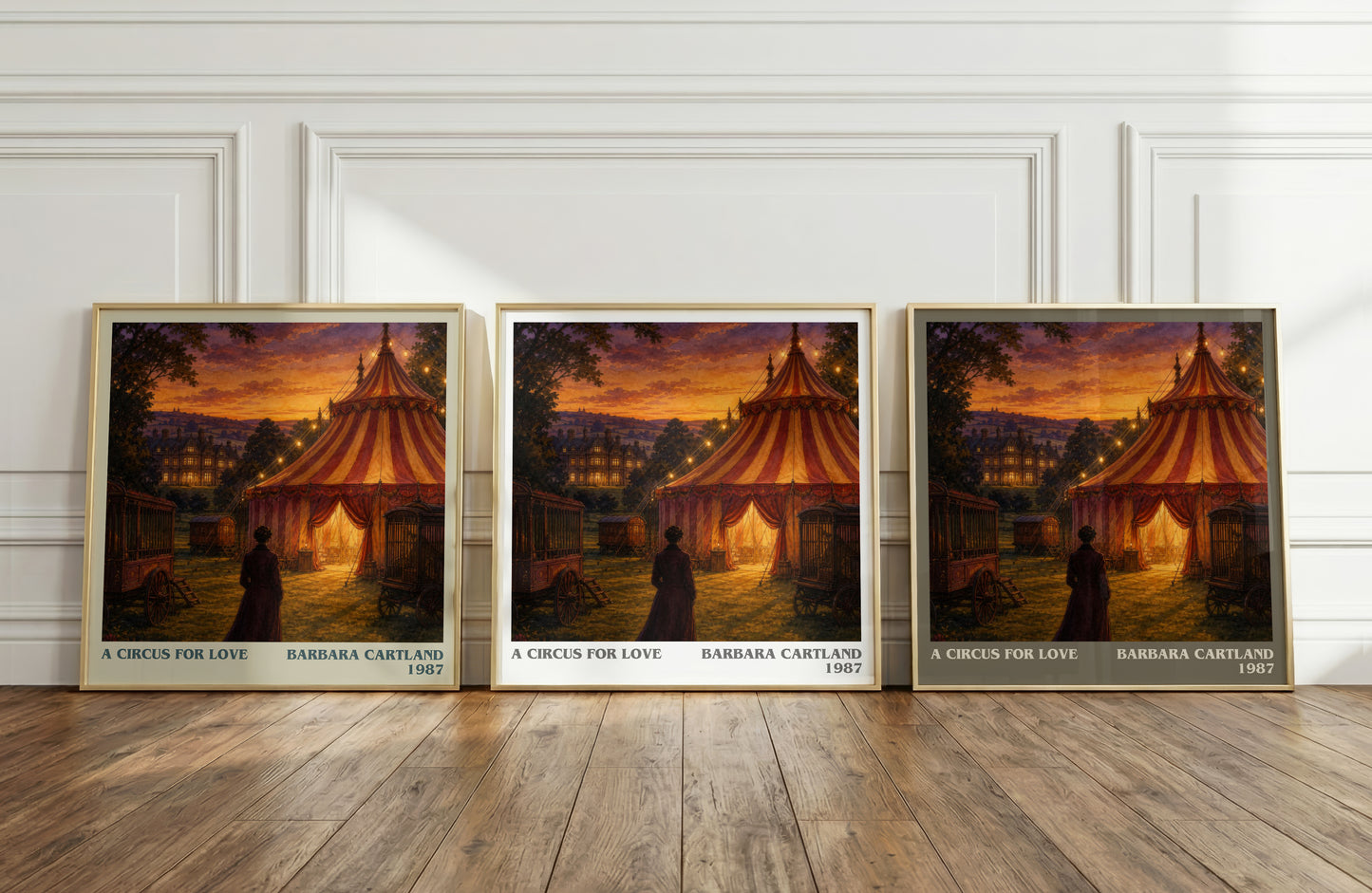 A Circus For Love literary art print colour and style options – Barbara Cartland book art