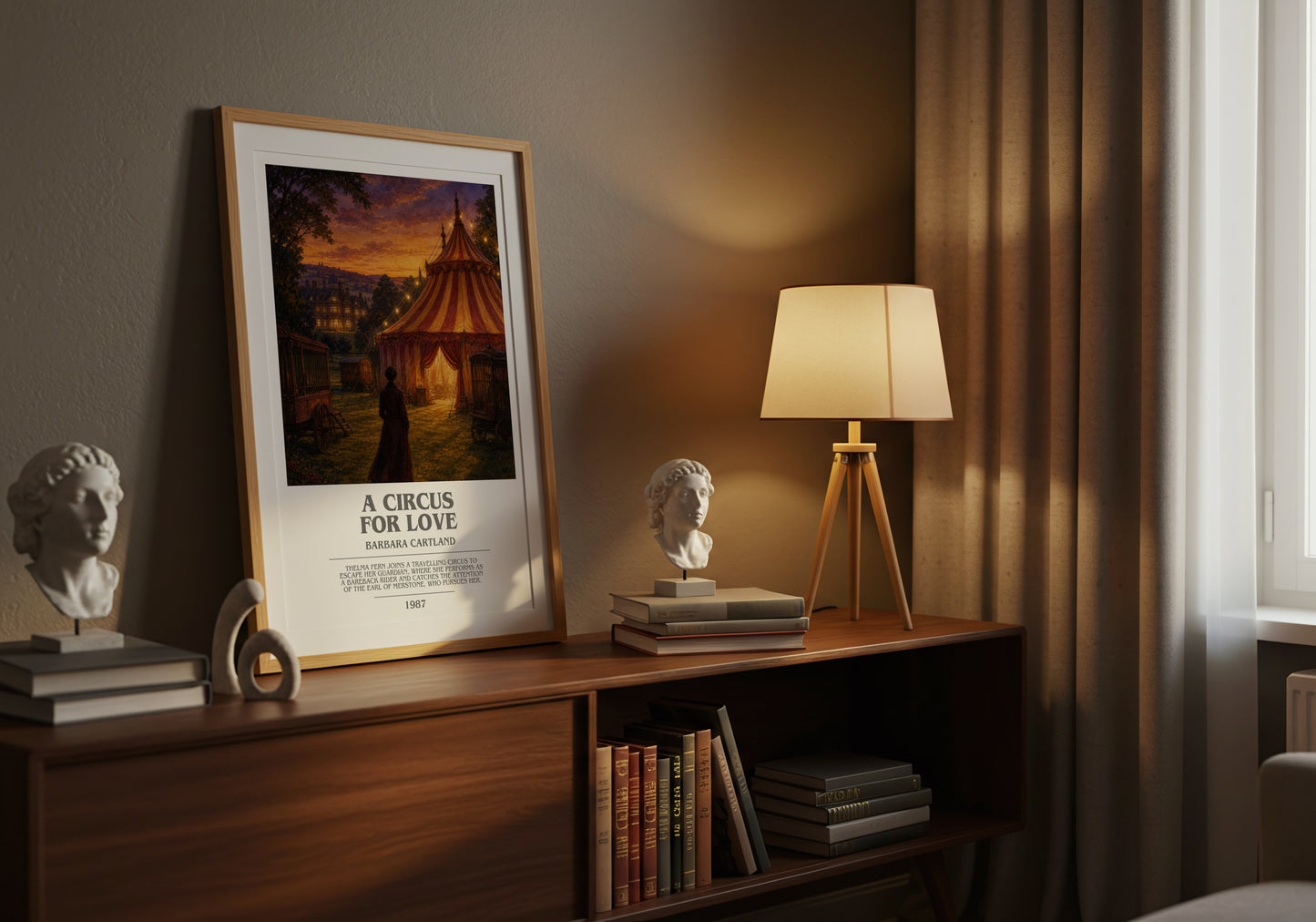 A Circus For Love bookish book poster framed on wall – romance wall art