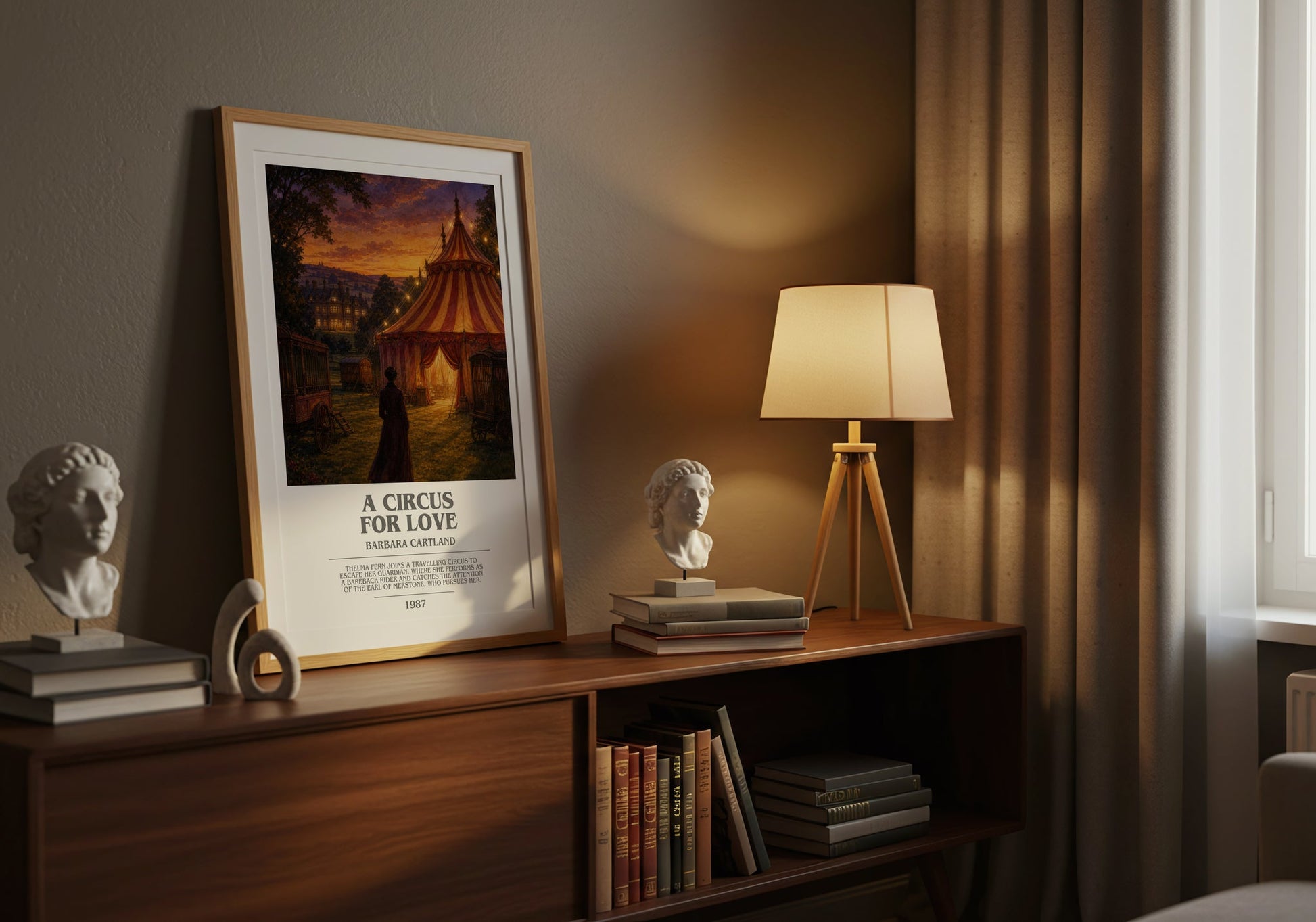 A Circus For Love bookish book poster framed on wall – romance wall art