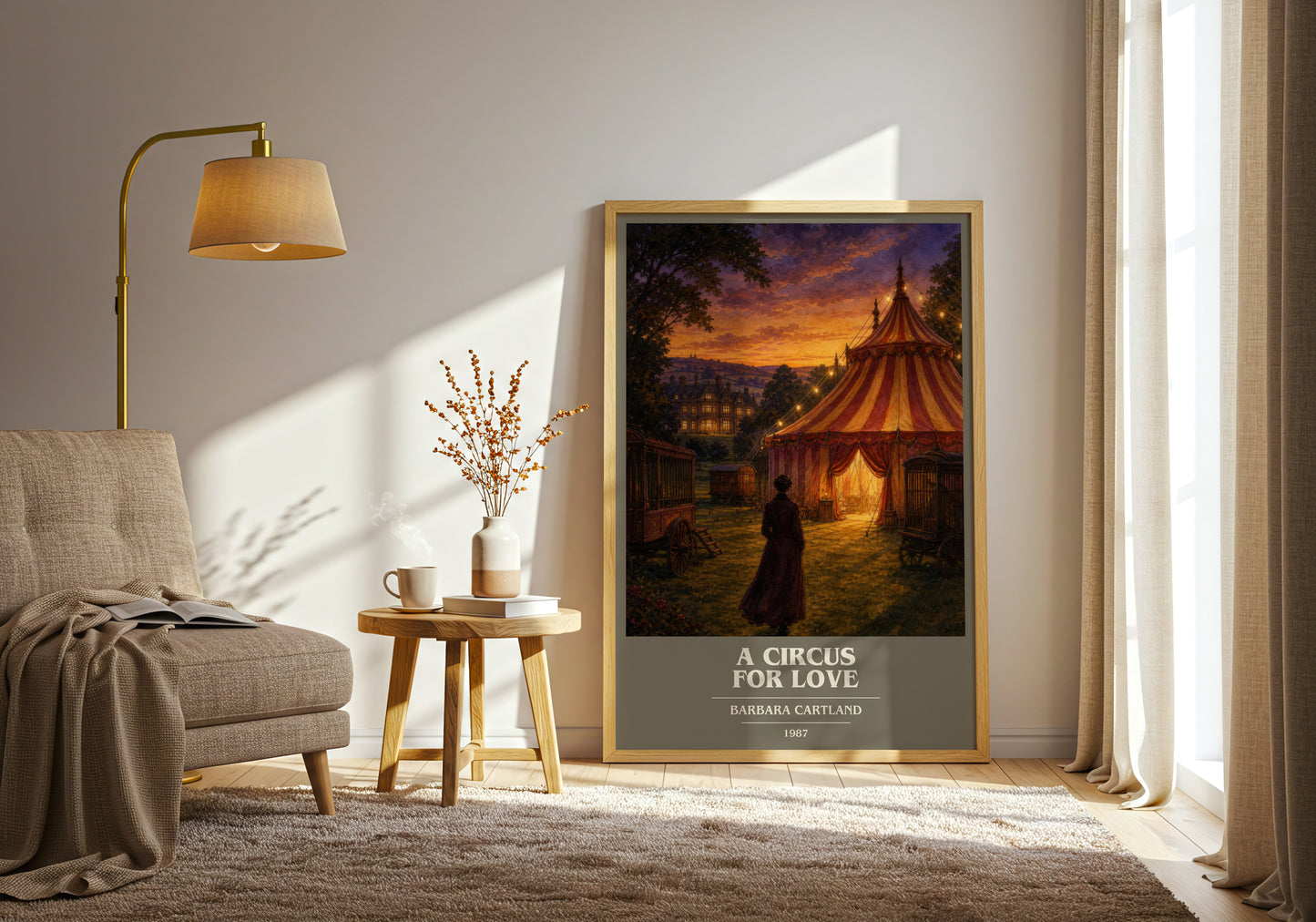A Circus For Love book cover print on bookshelf – Barbara Cartland fan gift