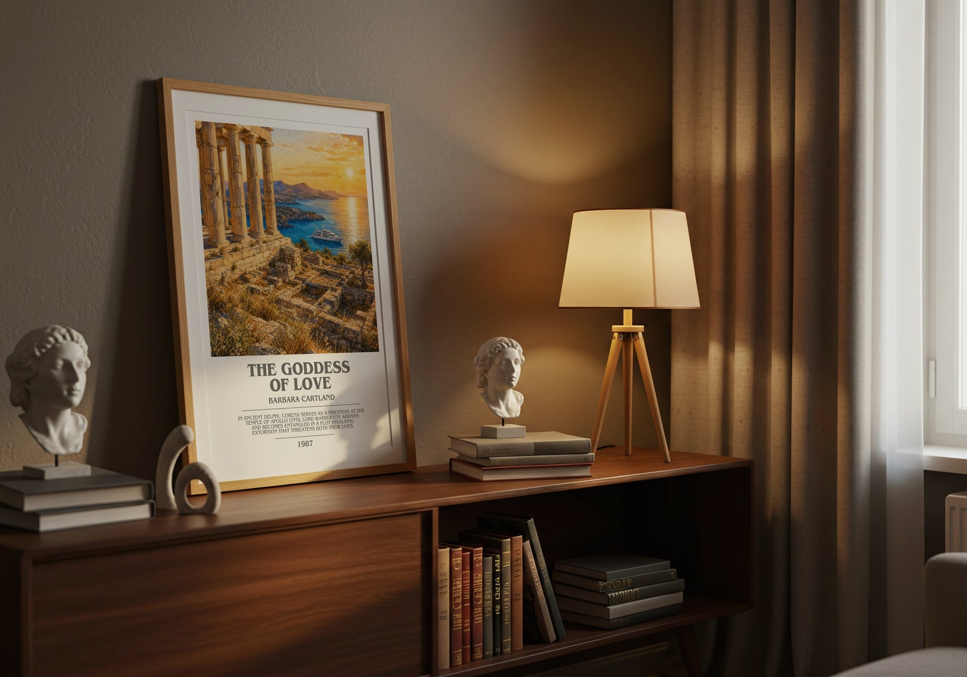 The Goddess Of Love bookish book poster framed on wall – romance wall art