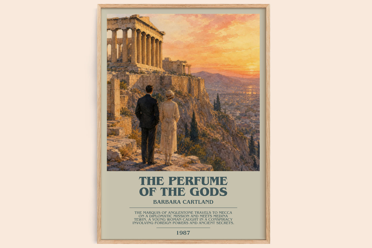 The Perfume Of The Gods bookish book poster by Barbara Cartland – framed literary art print