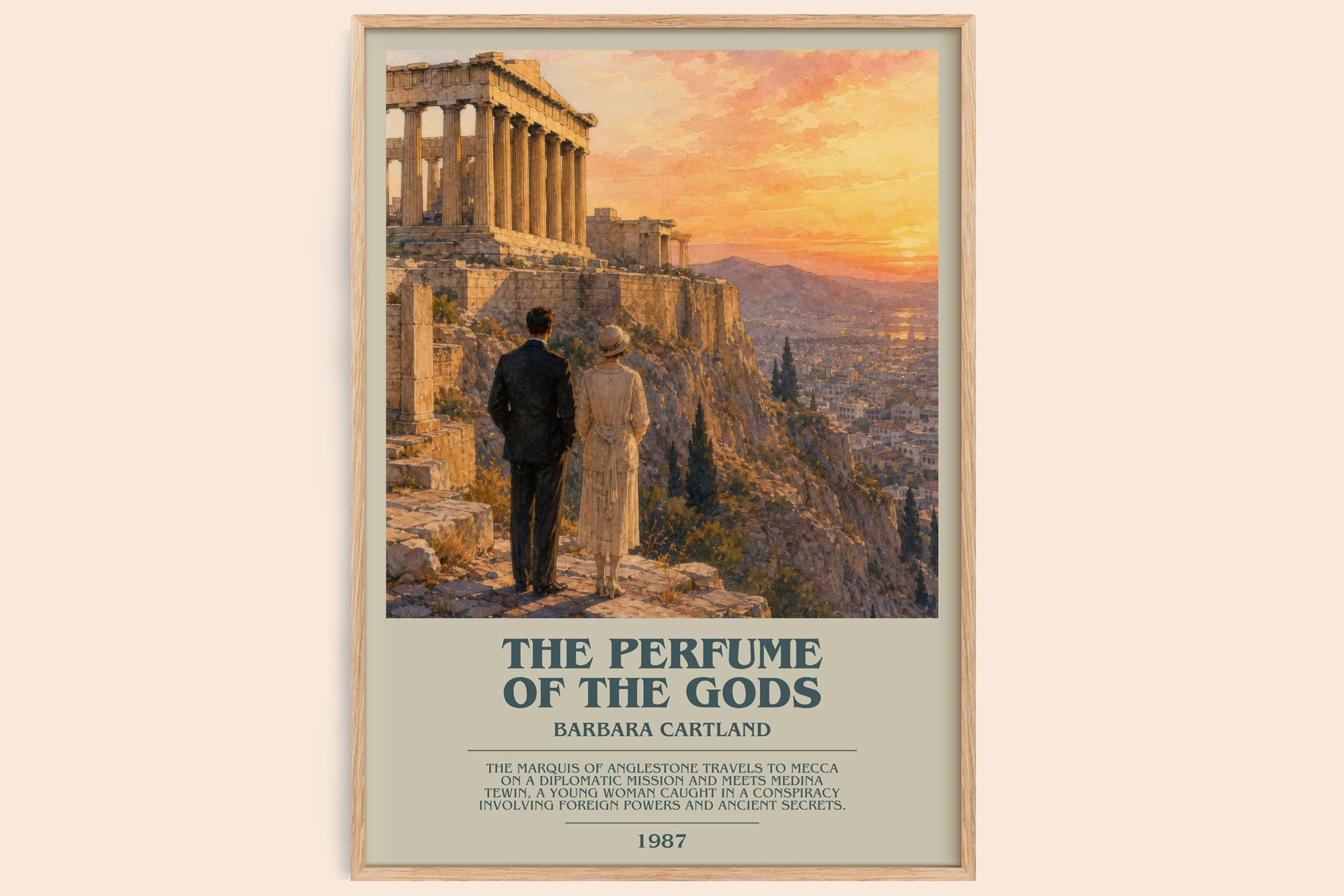 The Perfume Of The Gods bookish book poster by Barbara Cartland – framed literary art print