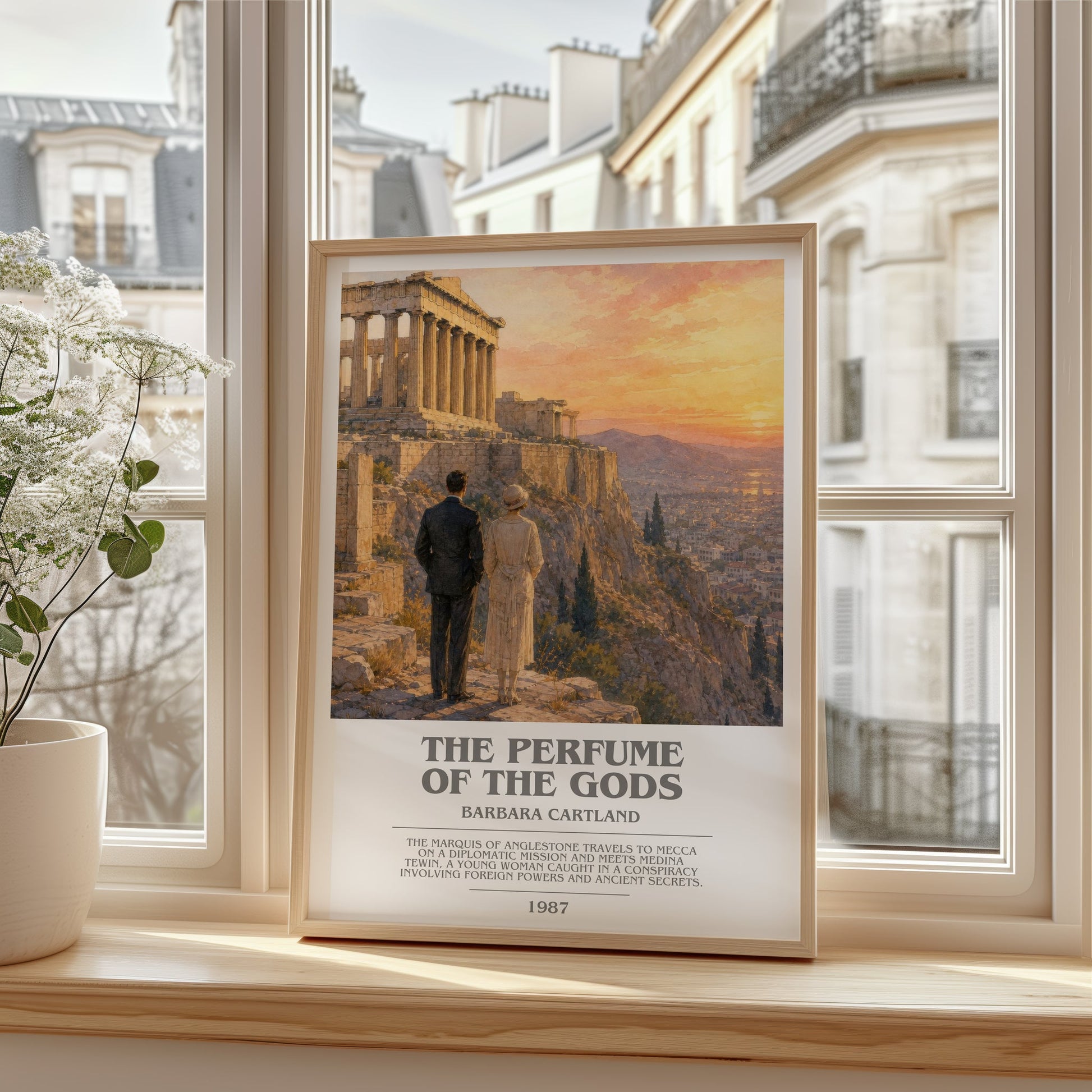 The Perfume Of The Gods bookish poster colour and style options – Barbara Cartland book art